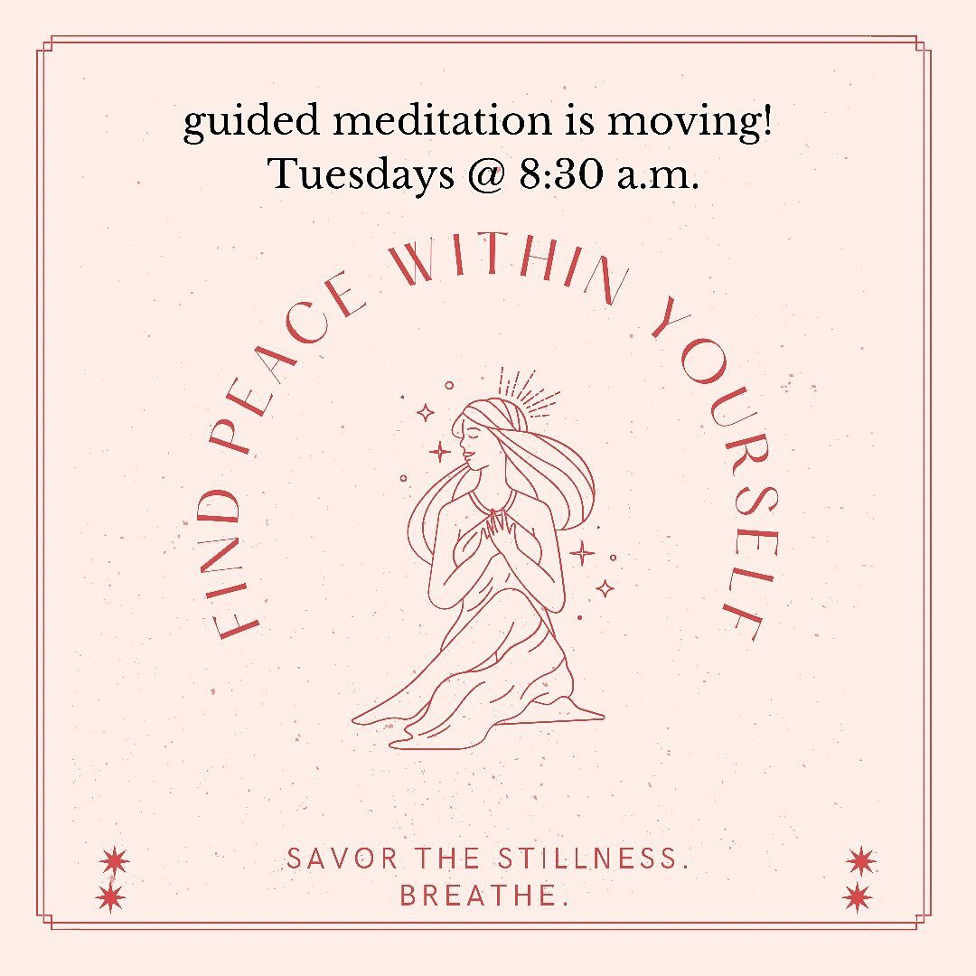 💫 Schedule change! Our weekly guided meditation is moving to Tuesday mornings at 8:30 a.m. beginning 7/27.  Sign up on fitDEGREE ☮️ 🙏 @nildamartin13