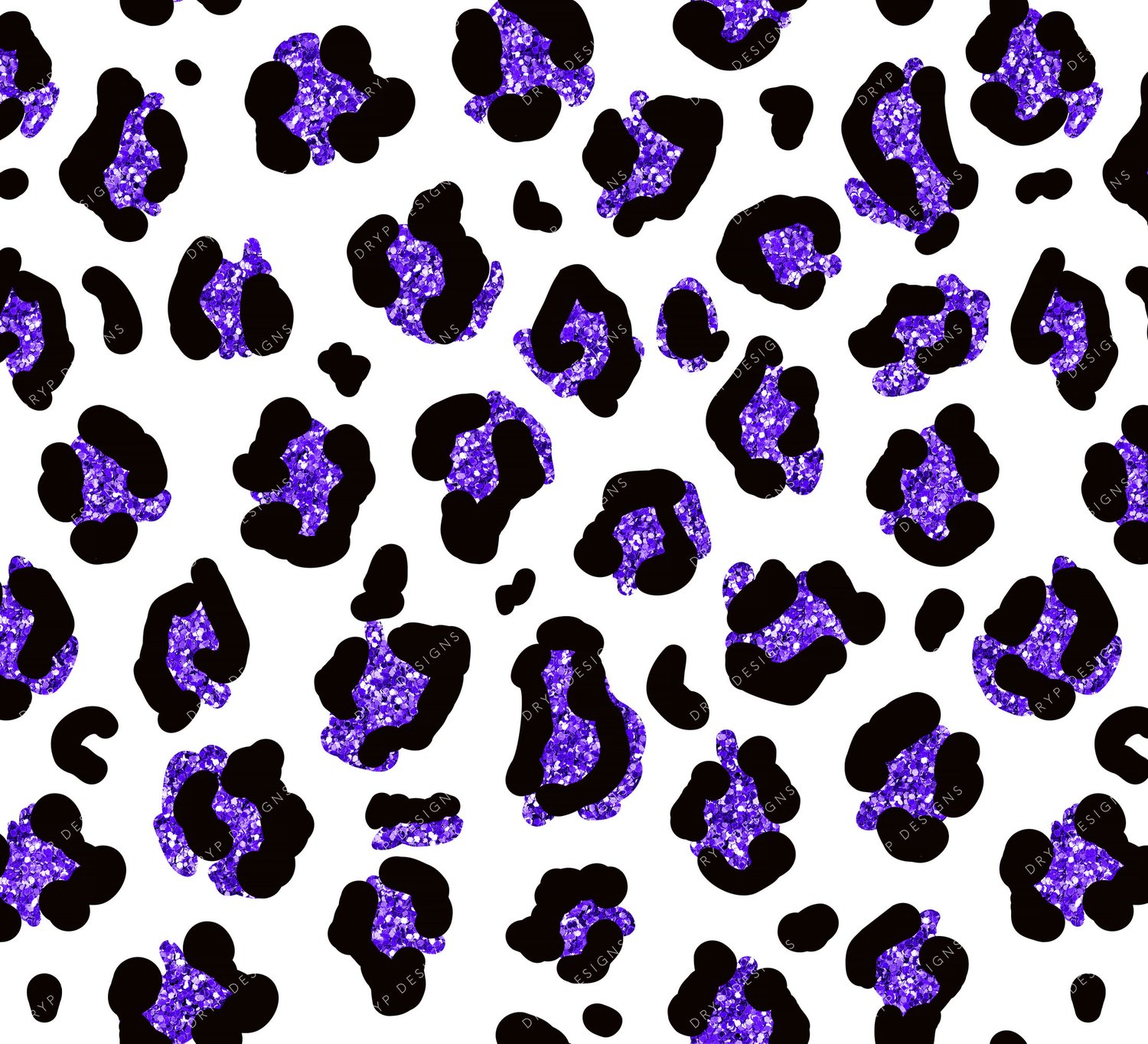 Purple Glitter Leopard Print Seamless Pattern — drypdesigns