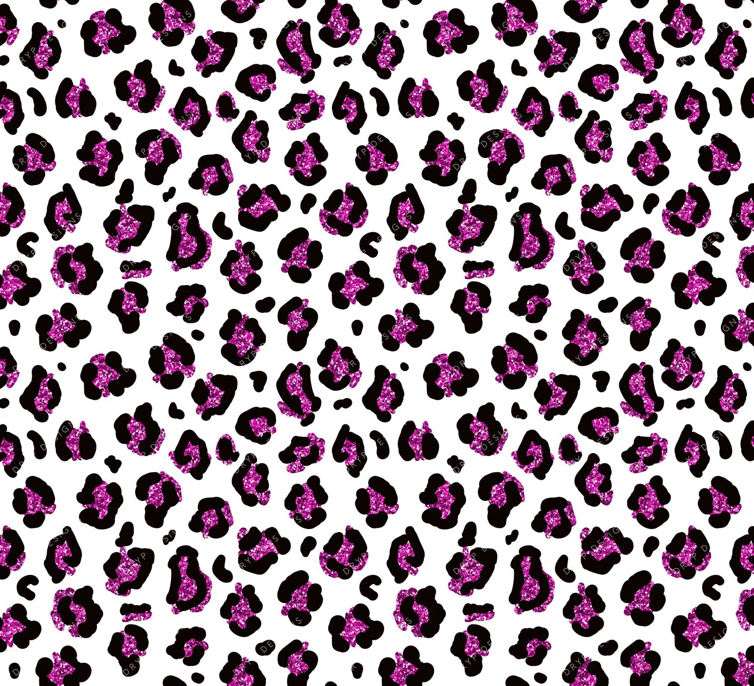 Pink Glitter Leopard Print Seamless Pattern PNG — drypdesigns