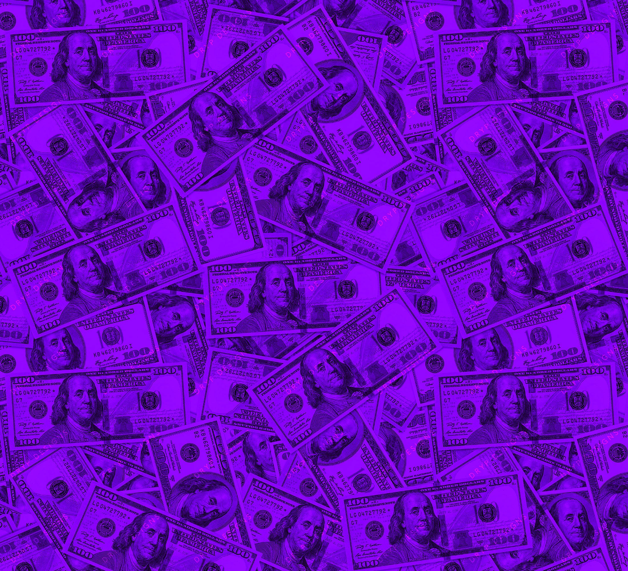 Pink 100 Dollar Bills Seamless Money Background — drypdesigns