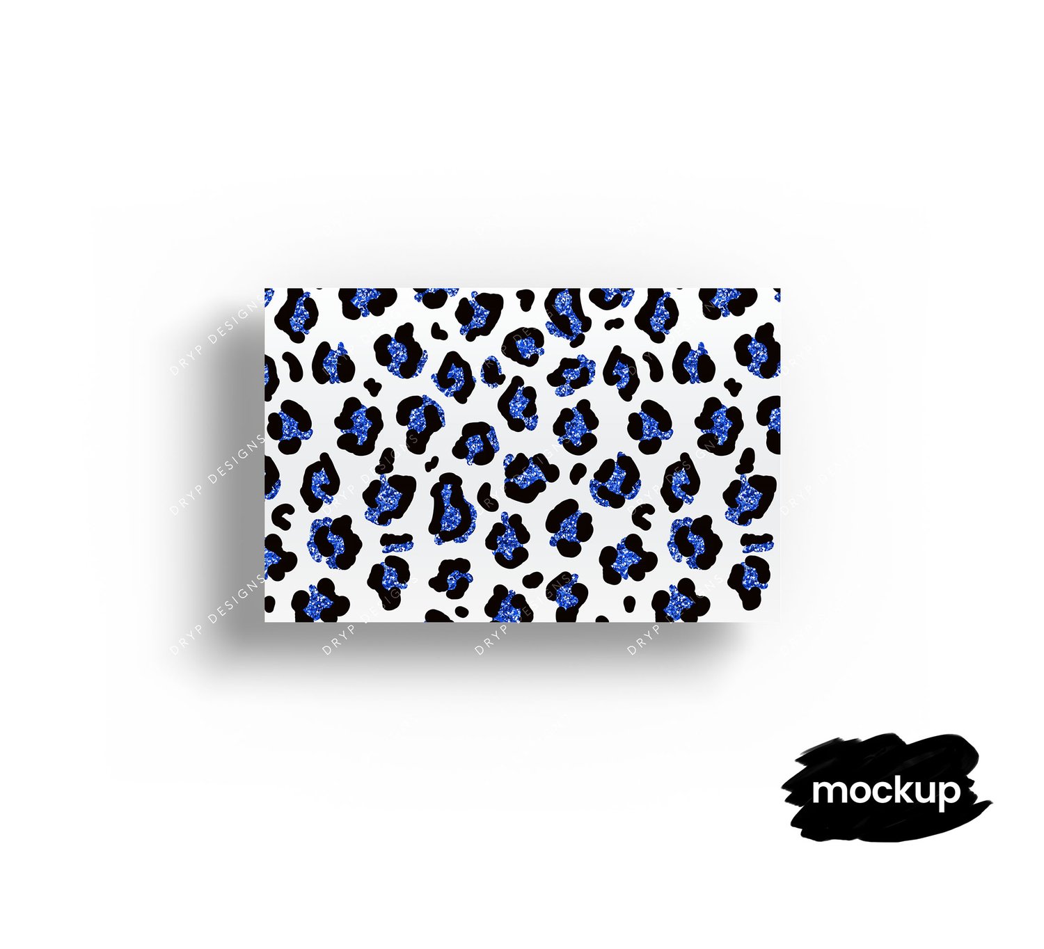 Blue Glitter Leopard Print Seamless Pattern PNG — drypdesigns