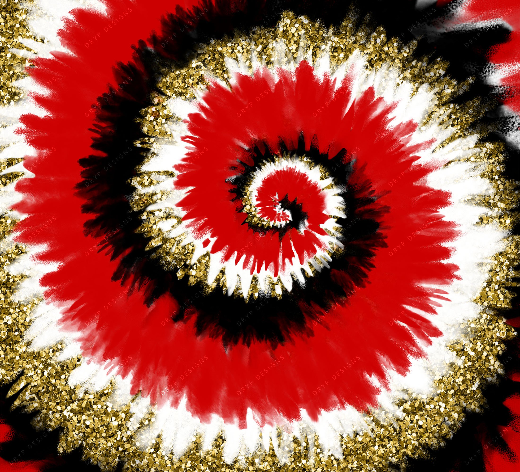 Red + Black + Gold Glitter Tiedye Swirl Digital Paper — drypdesigns