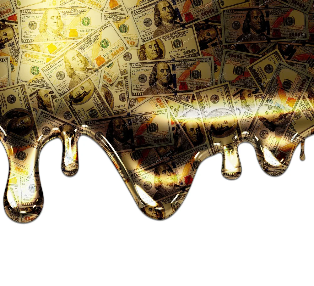 Raining Gold Money 100 Dollar Bills PNG Graphic — drypdesigns