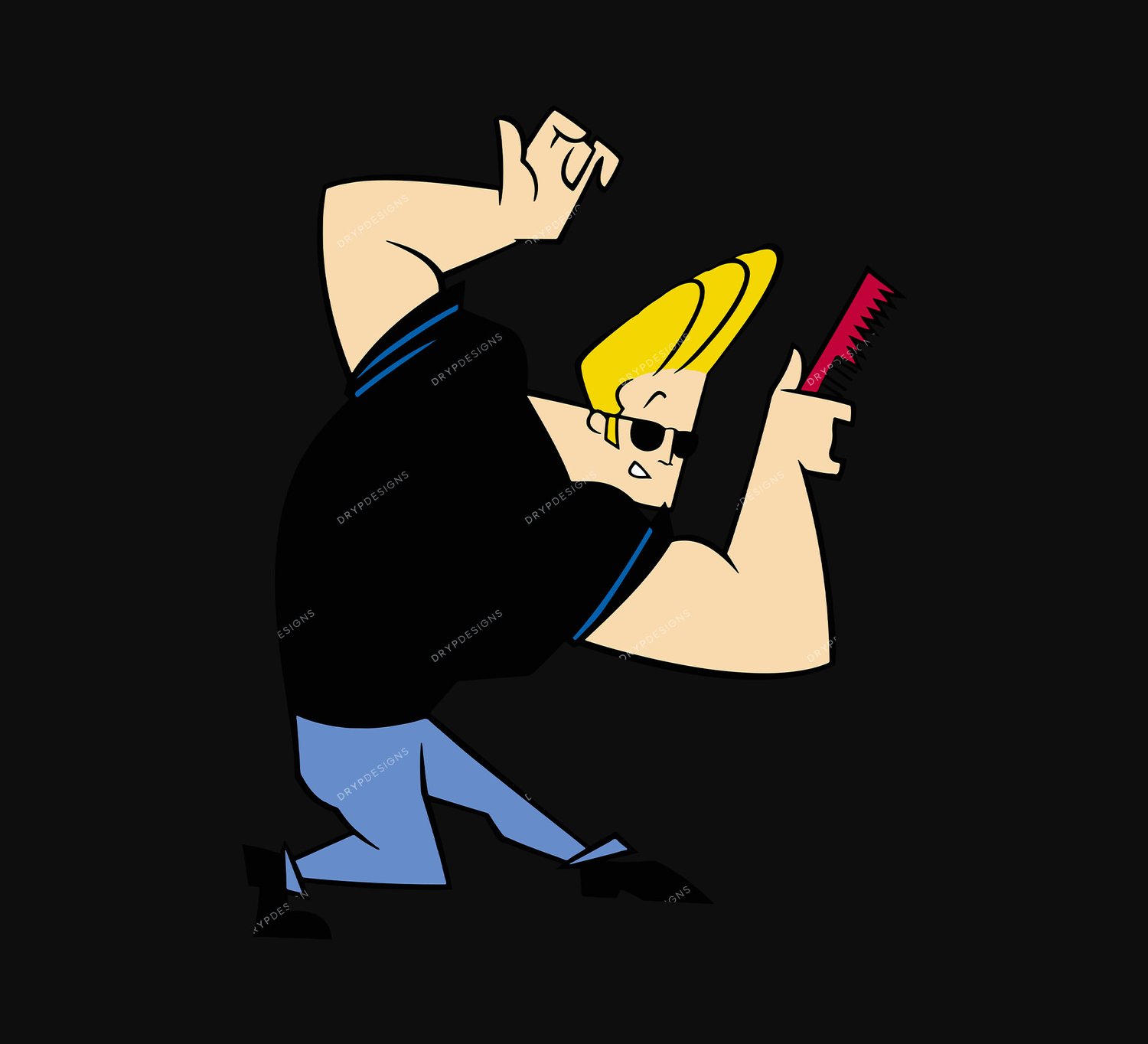 Johnny Bravo Cartoon Graphic PNG + SVG Bundle — drypdesigns