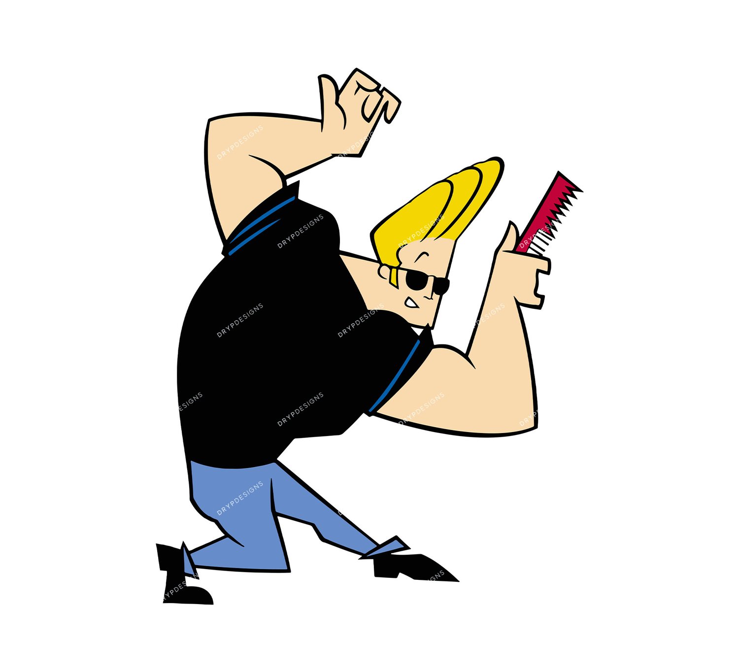 Johnny Bravo Cartoon Graphic PNG + SVG Bundle — drypdesigns