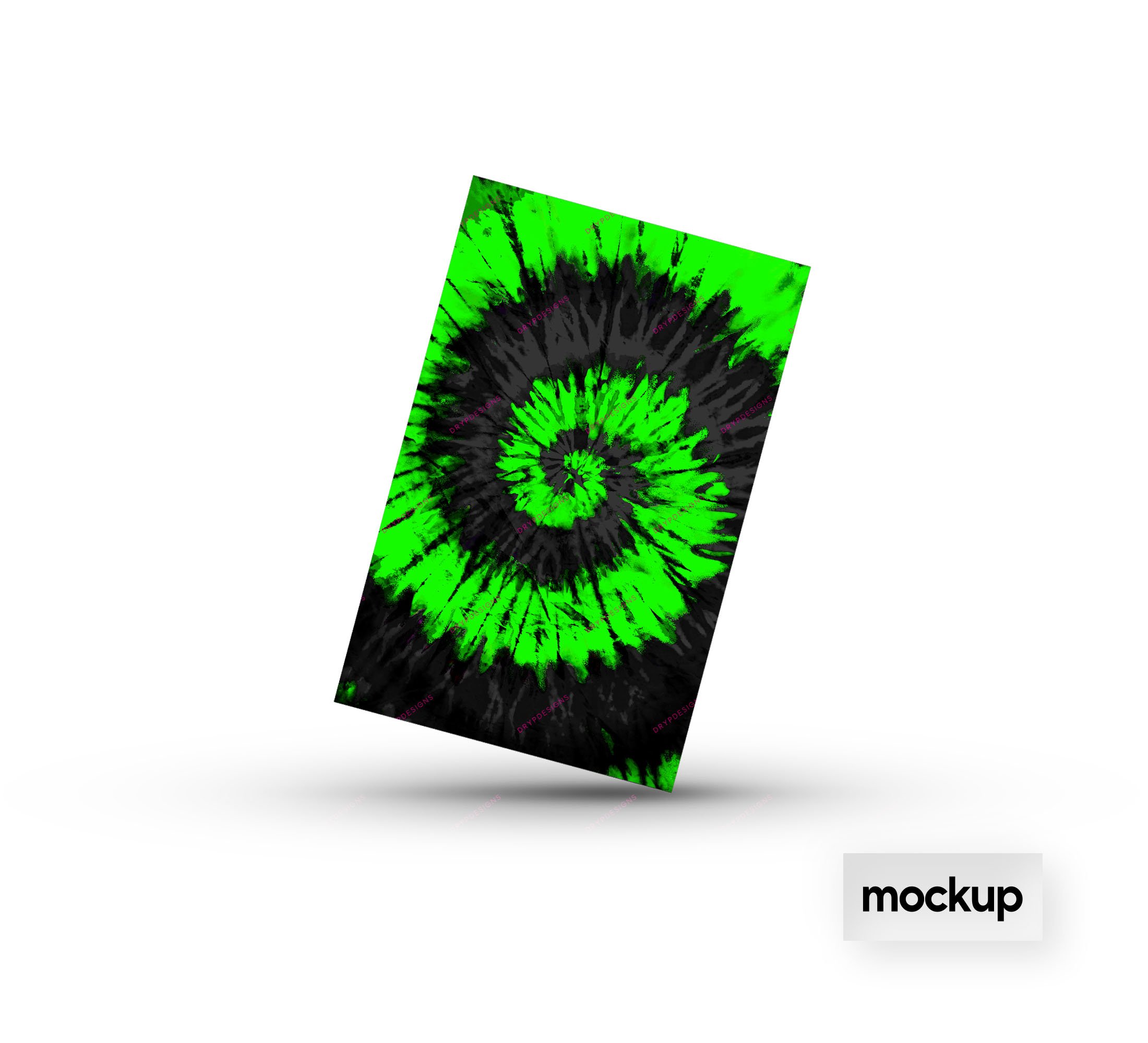 Green Tie-Dye Digital Paper Background Texture Lime Green Neon Tie Dye PNG Black Digital Download File