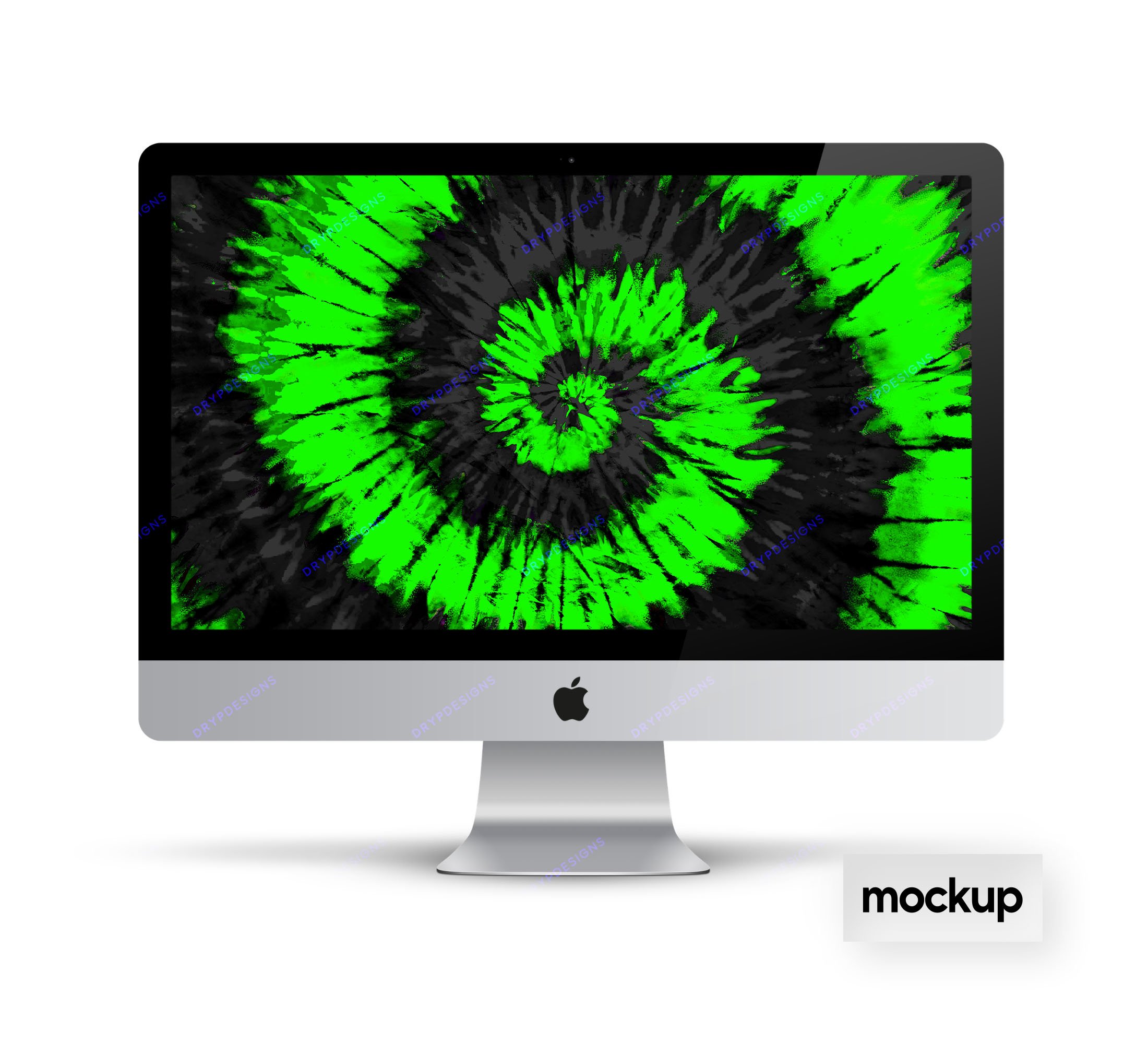 Green Tie-Dye Digital Paper Background Texture Lime Green Neon Tie Dye PNG Black Digital Download File