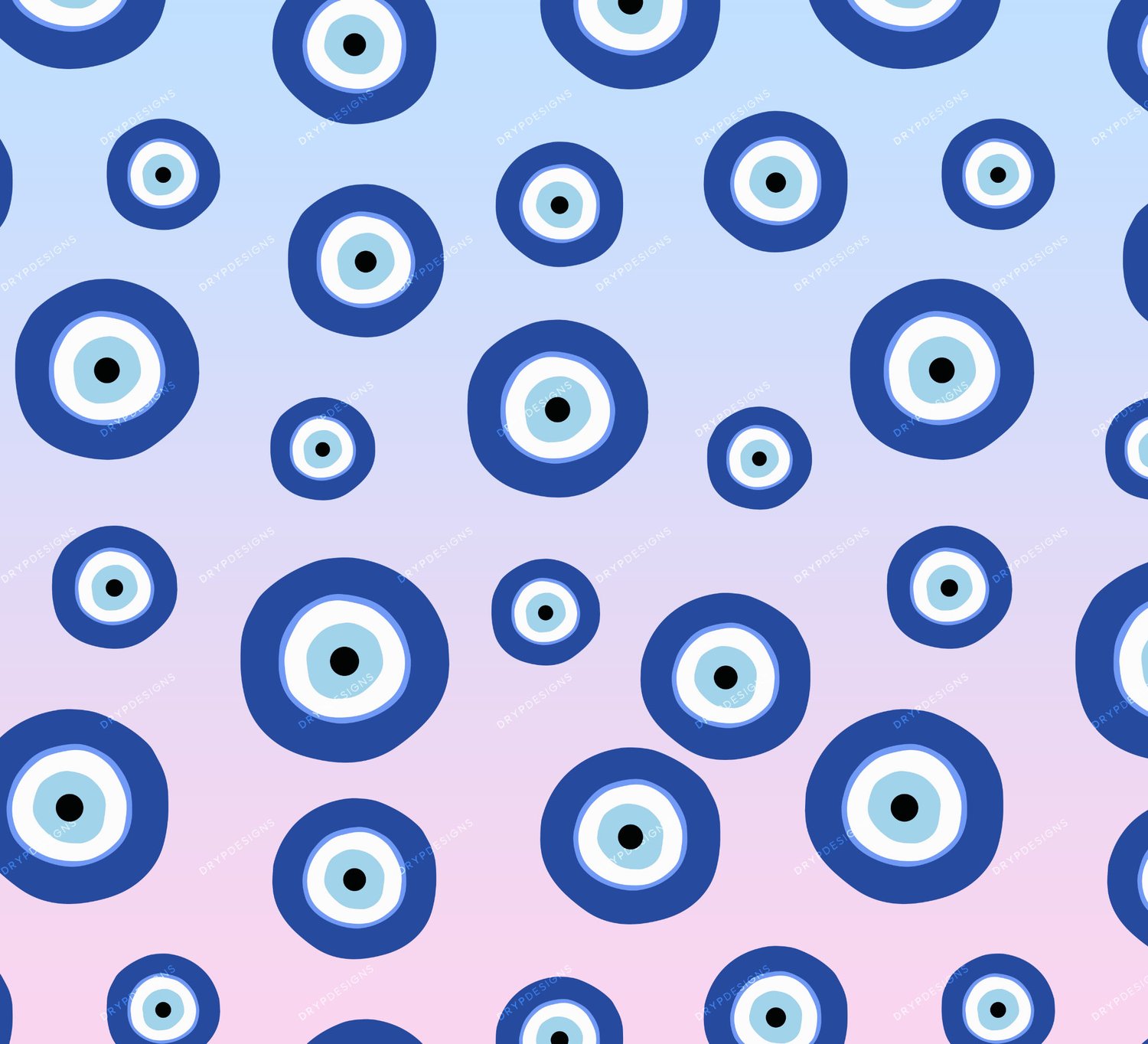 Greek Evil Eye PNG Seamless Pattern Overlay — drypdesigns