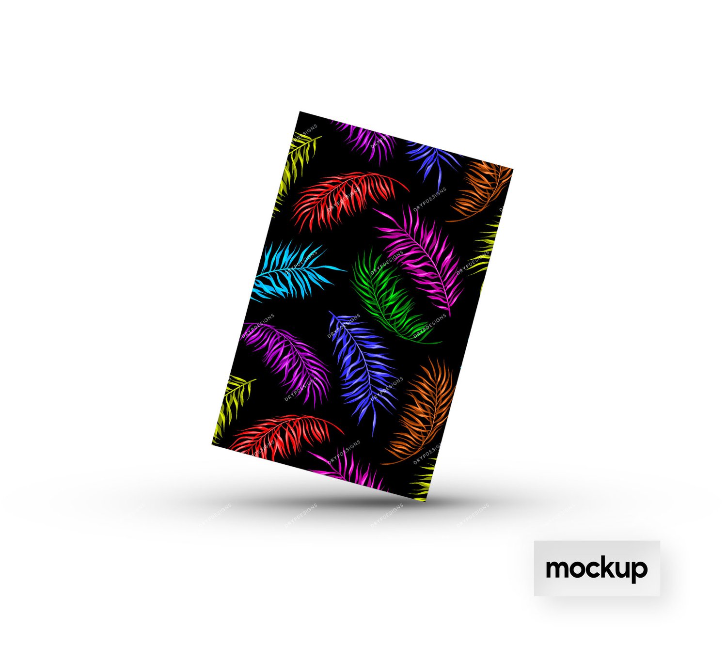 Tropical Neon Palm Leaves Seamless Background PNG — drypdesigns