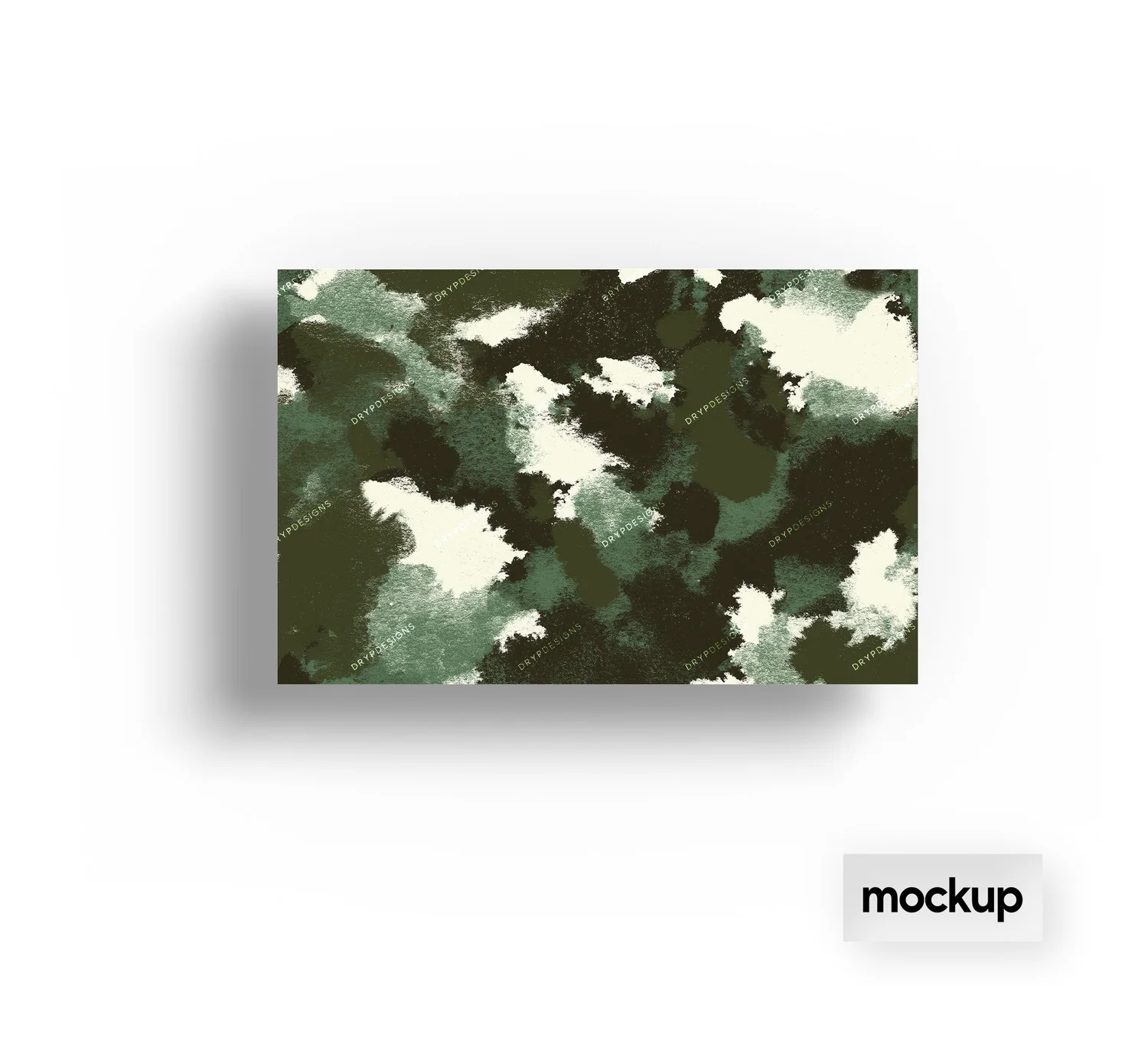 Military Green Camo Print Floor Mat