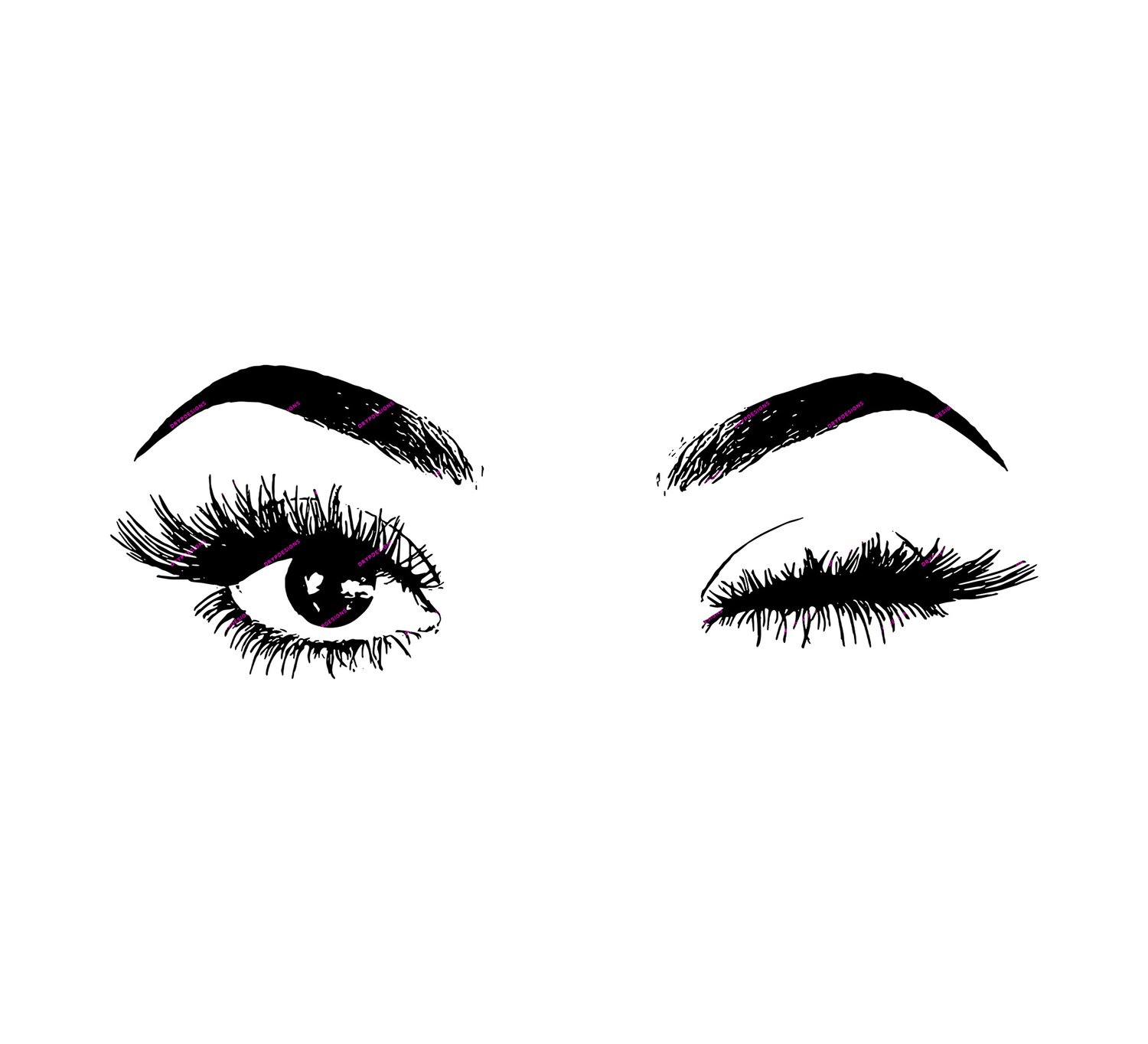 Doll Eyelashes Winking SVG + PNG — drypdesigns