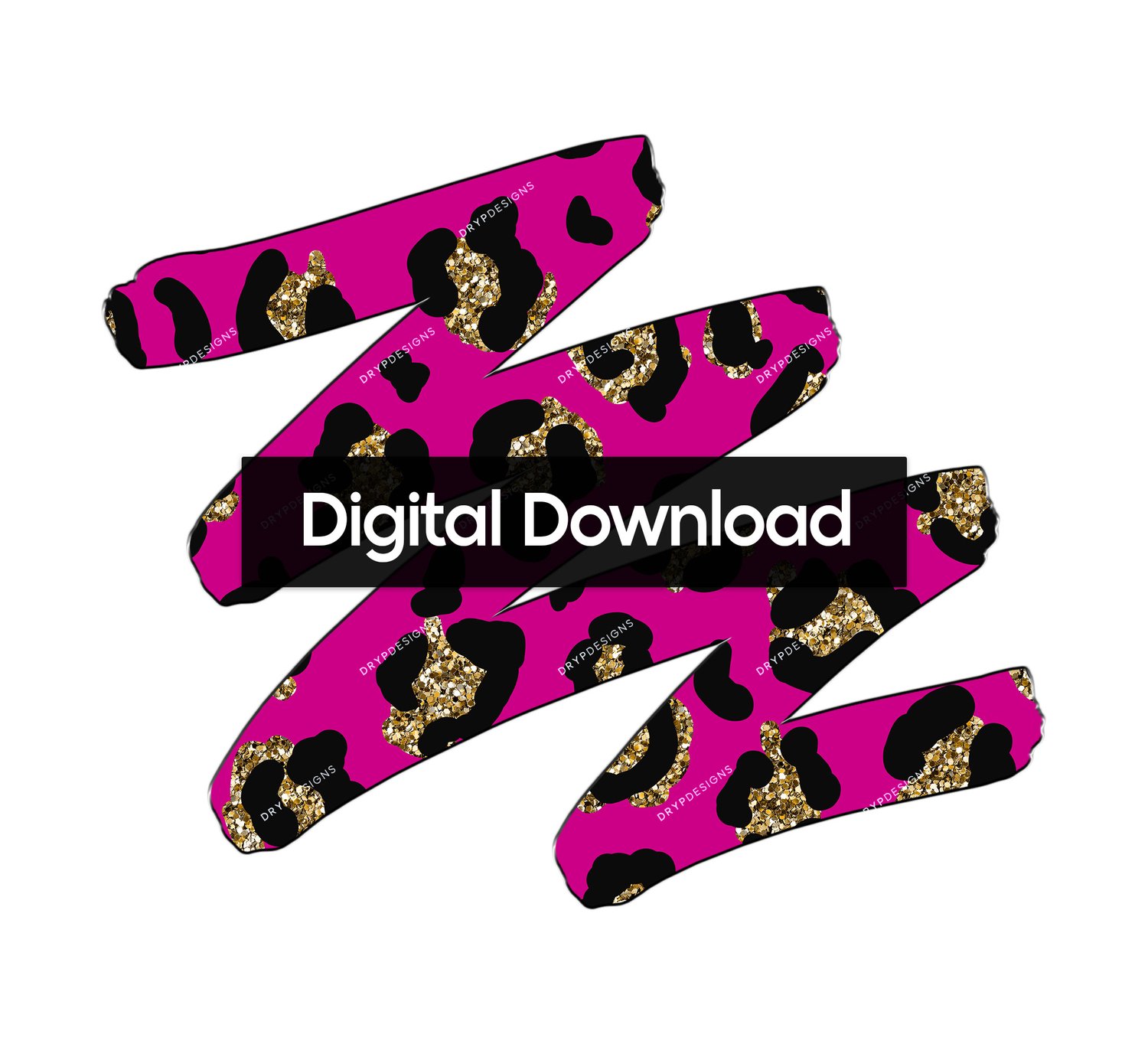 Pink + Gold Glitter Leopard Print Seamless Pattern — drypdesigns