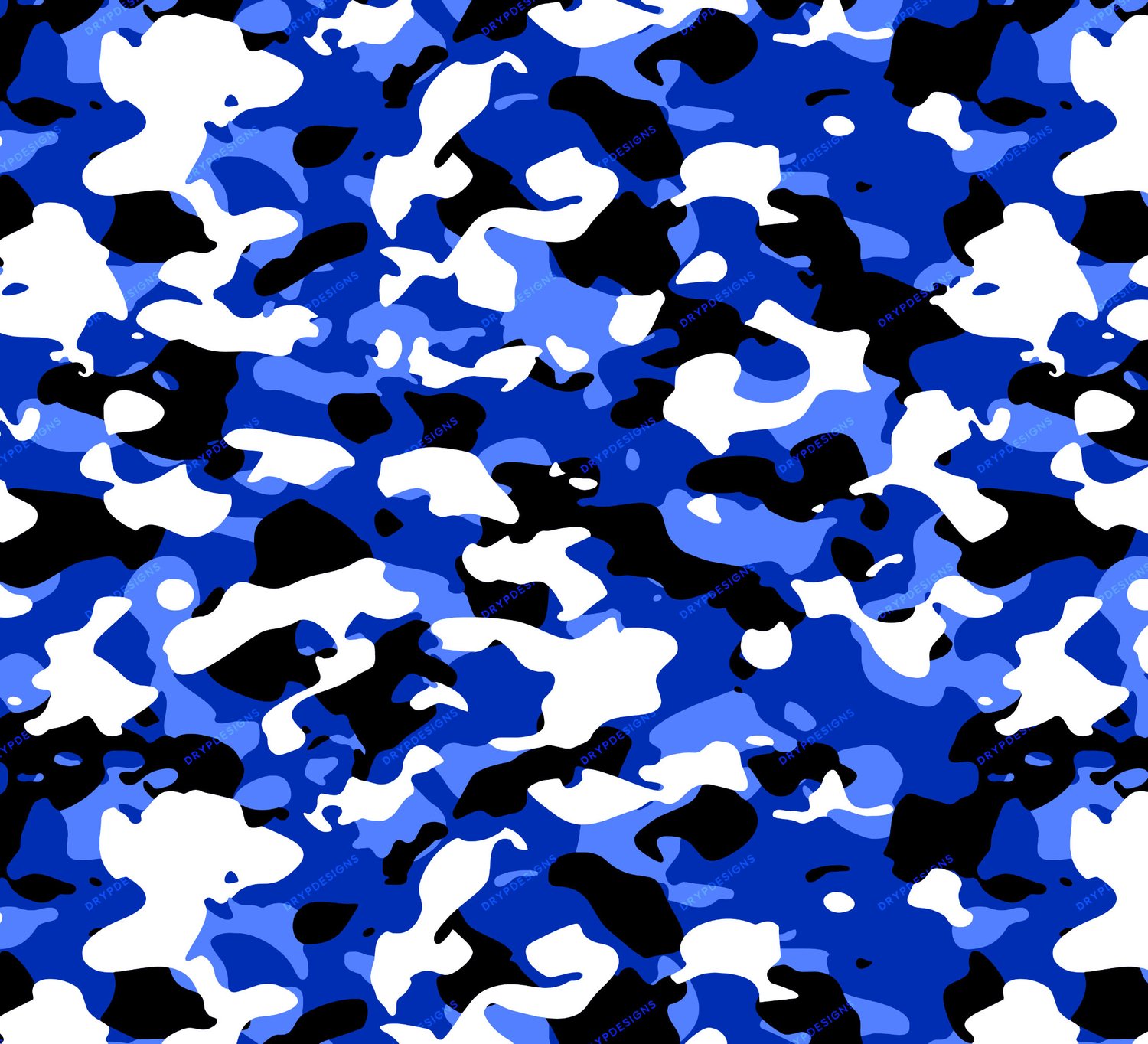 Classic blue camo seamless pattern. Variegated dyed tri blend