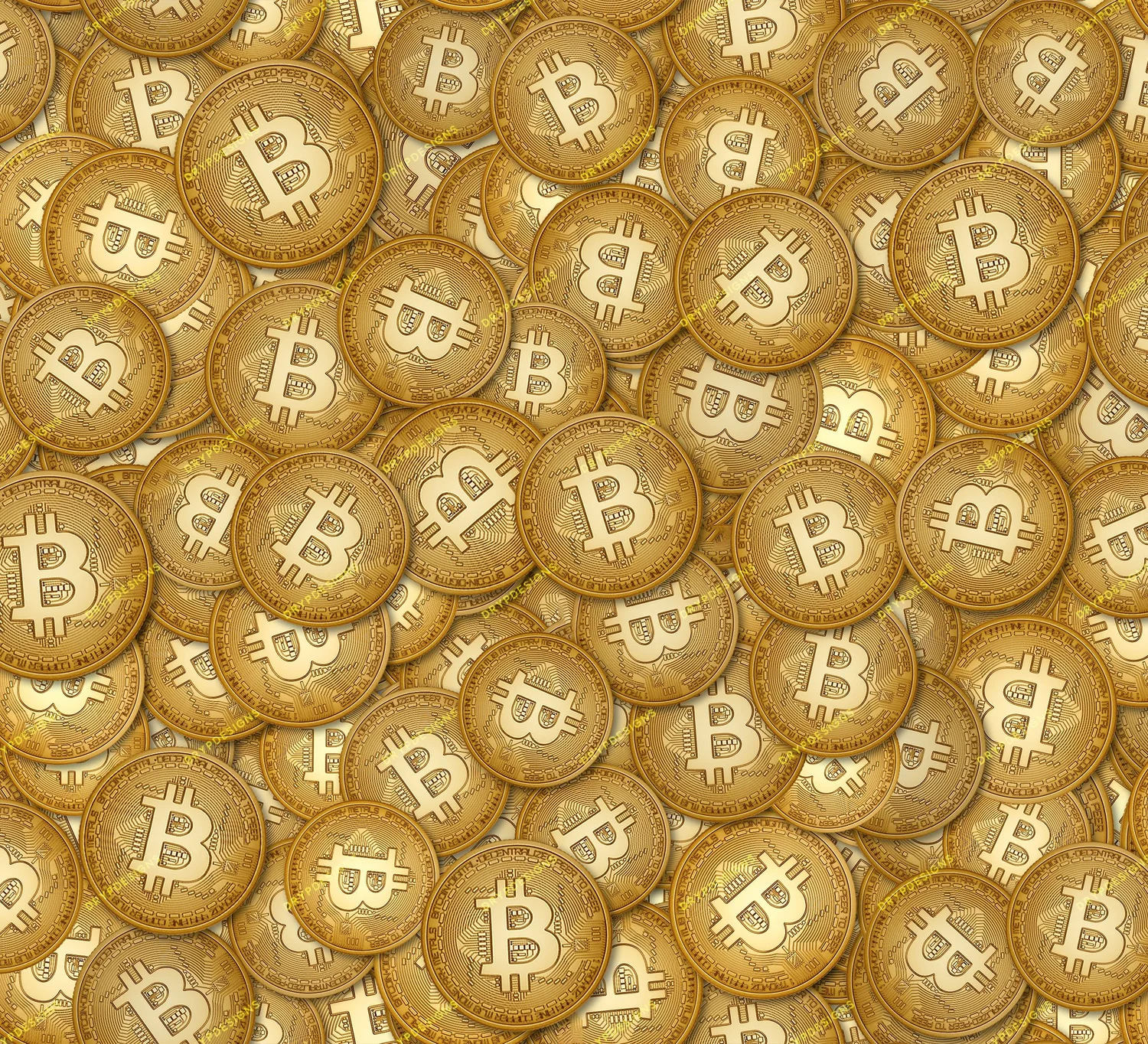 gold bitcoin PNG seamless background pattern preview