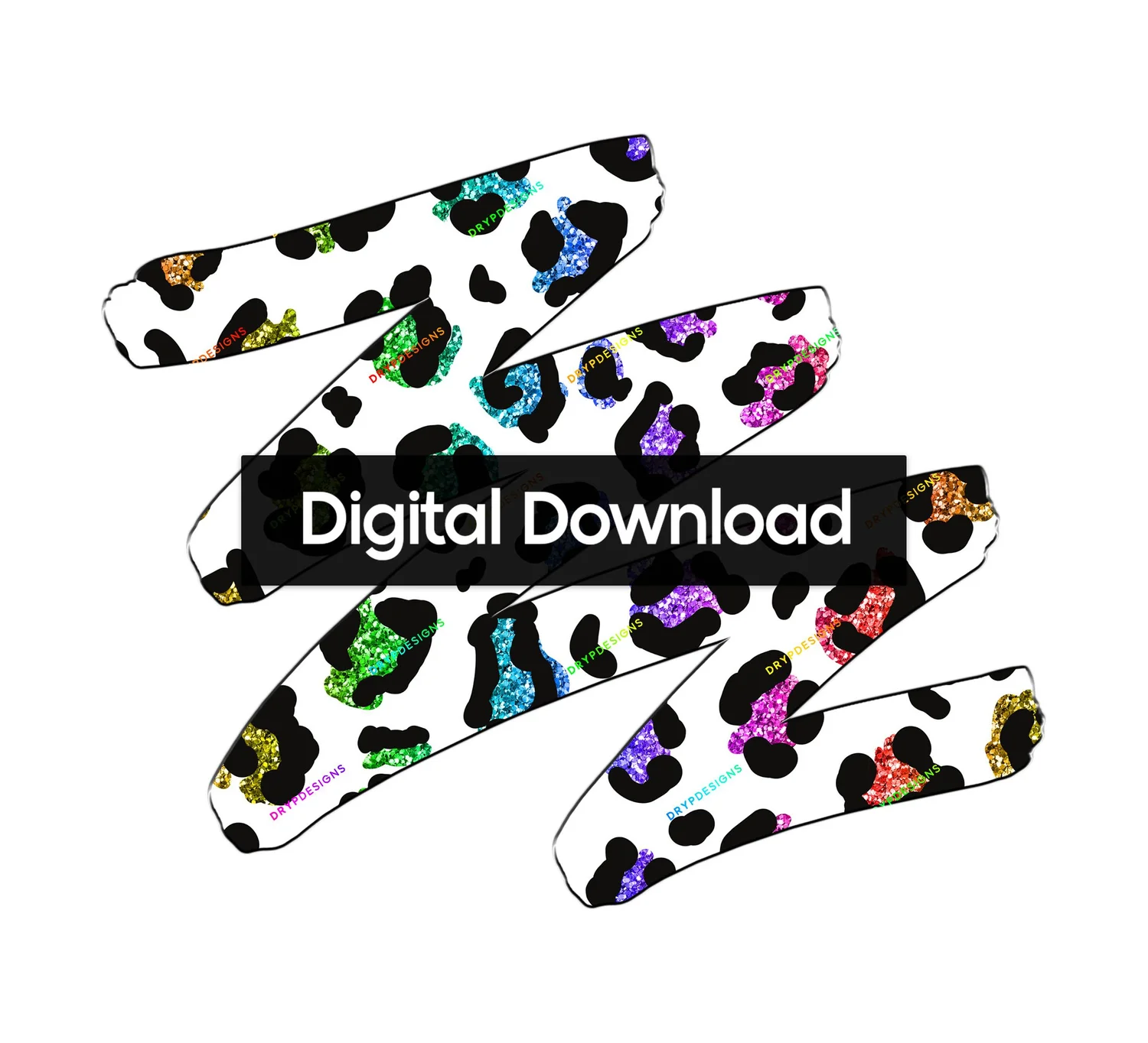 Black + White + Gray Leopard Print Seamless Pattern — drypdesigns