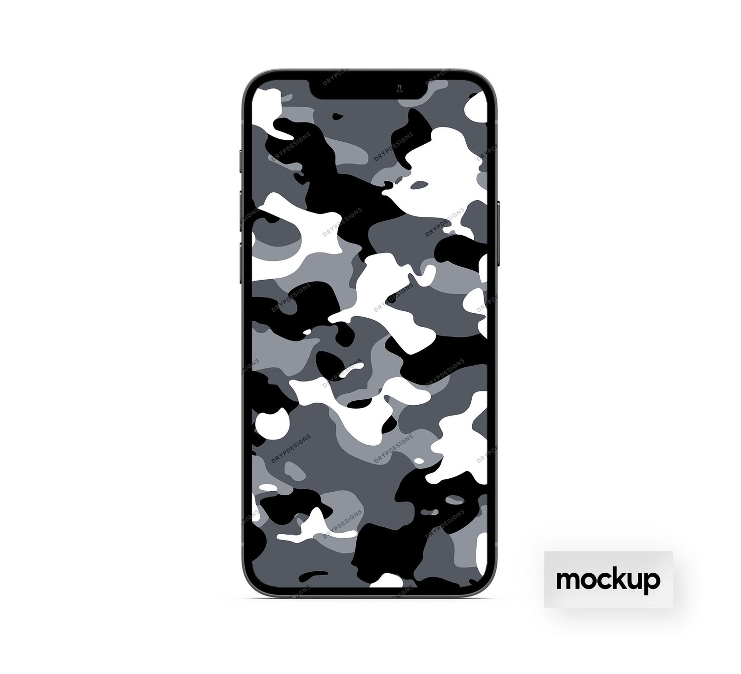 Black + White Camouflage Seamless Digital Paper Background