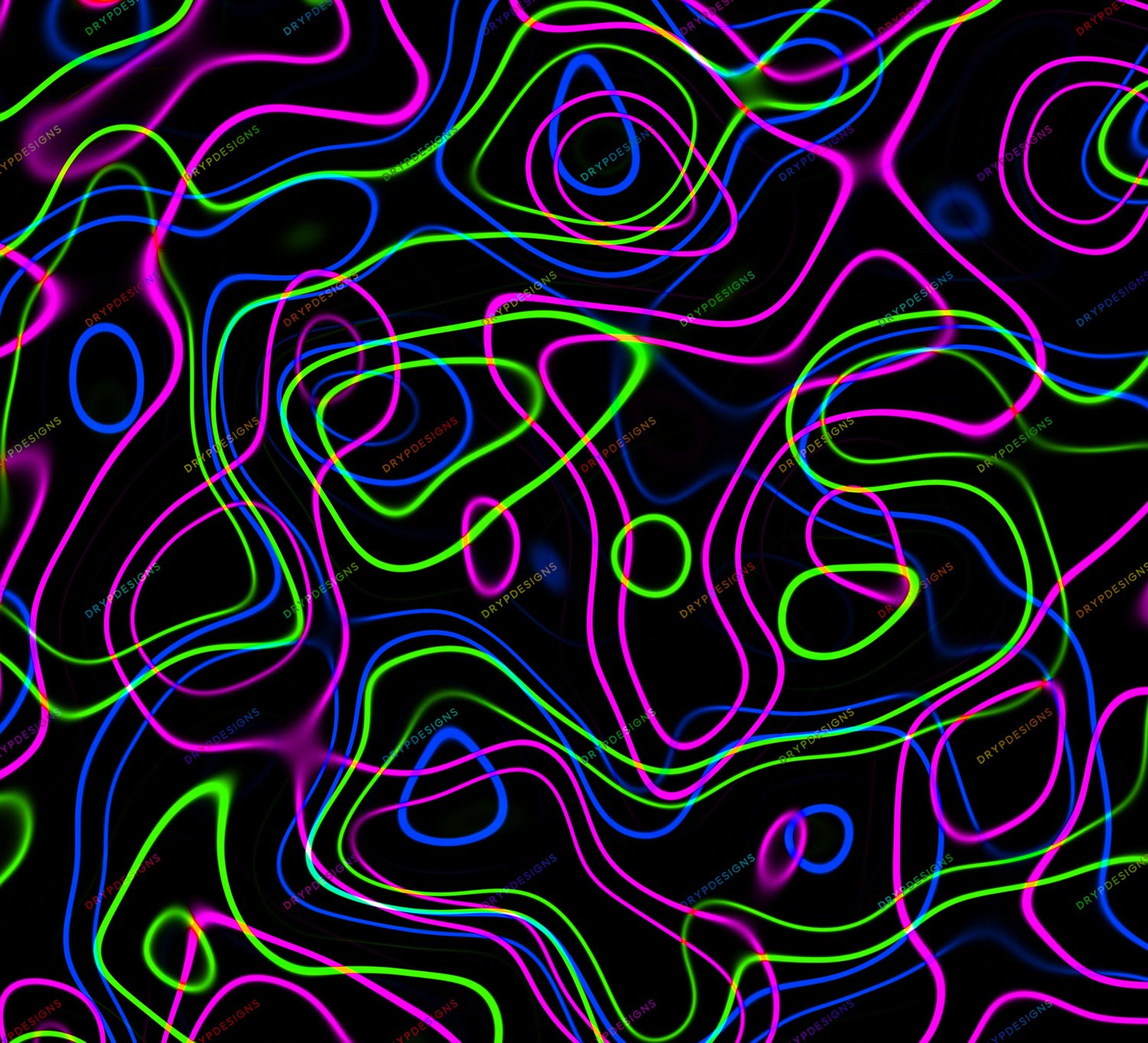 Wavy Neon Lines Seamless Background Pattern — drypdesigns