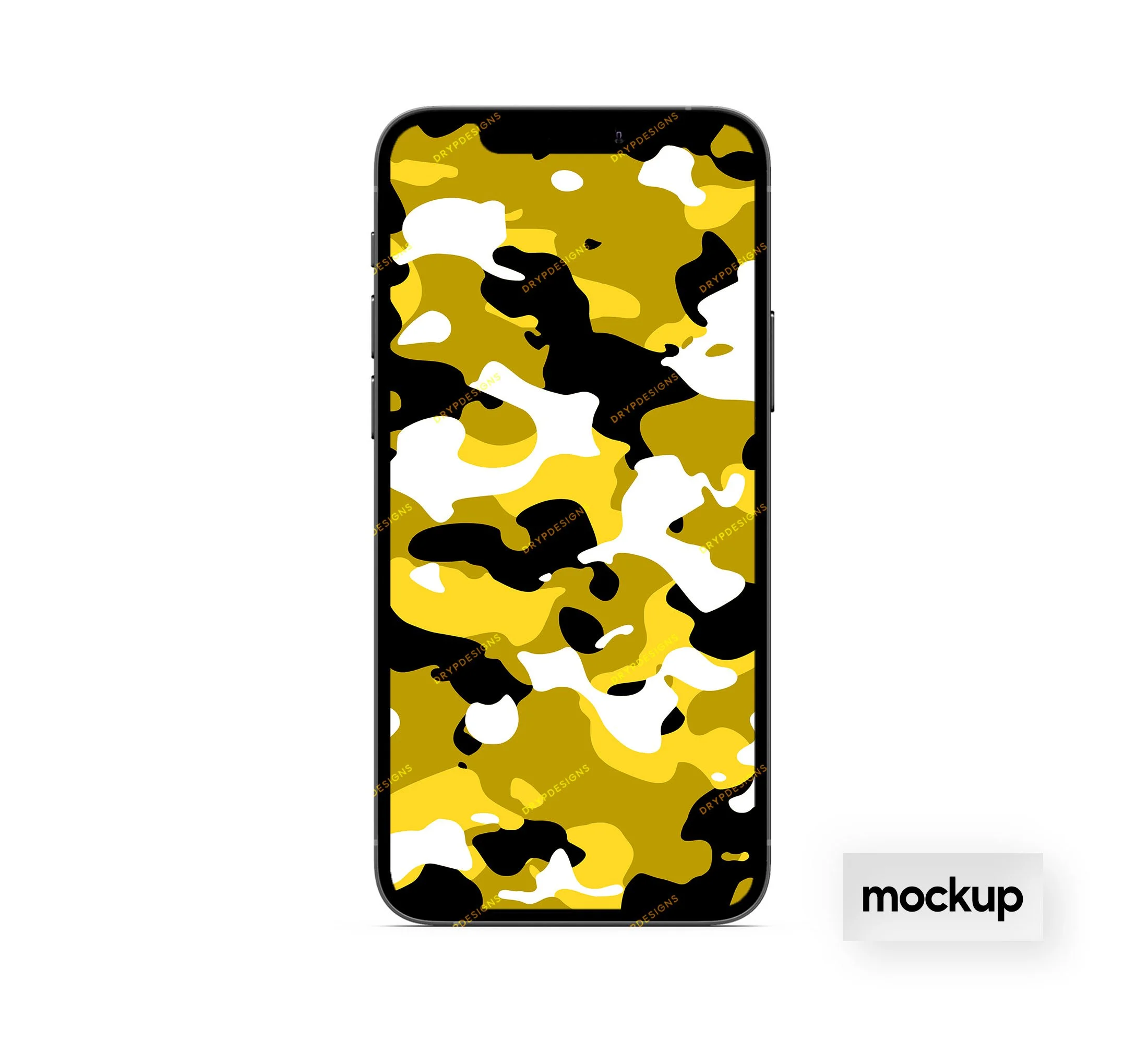 Yellow Camouflage Seamless Background Pattern - Military Camo Digital Paper PNG - Digital Download Files