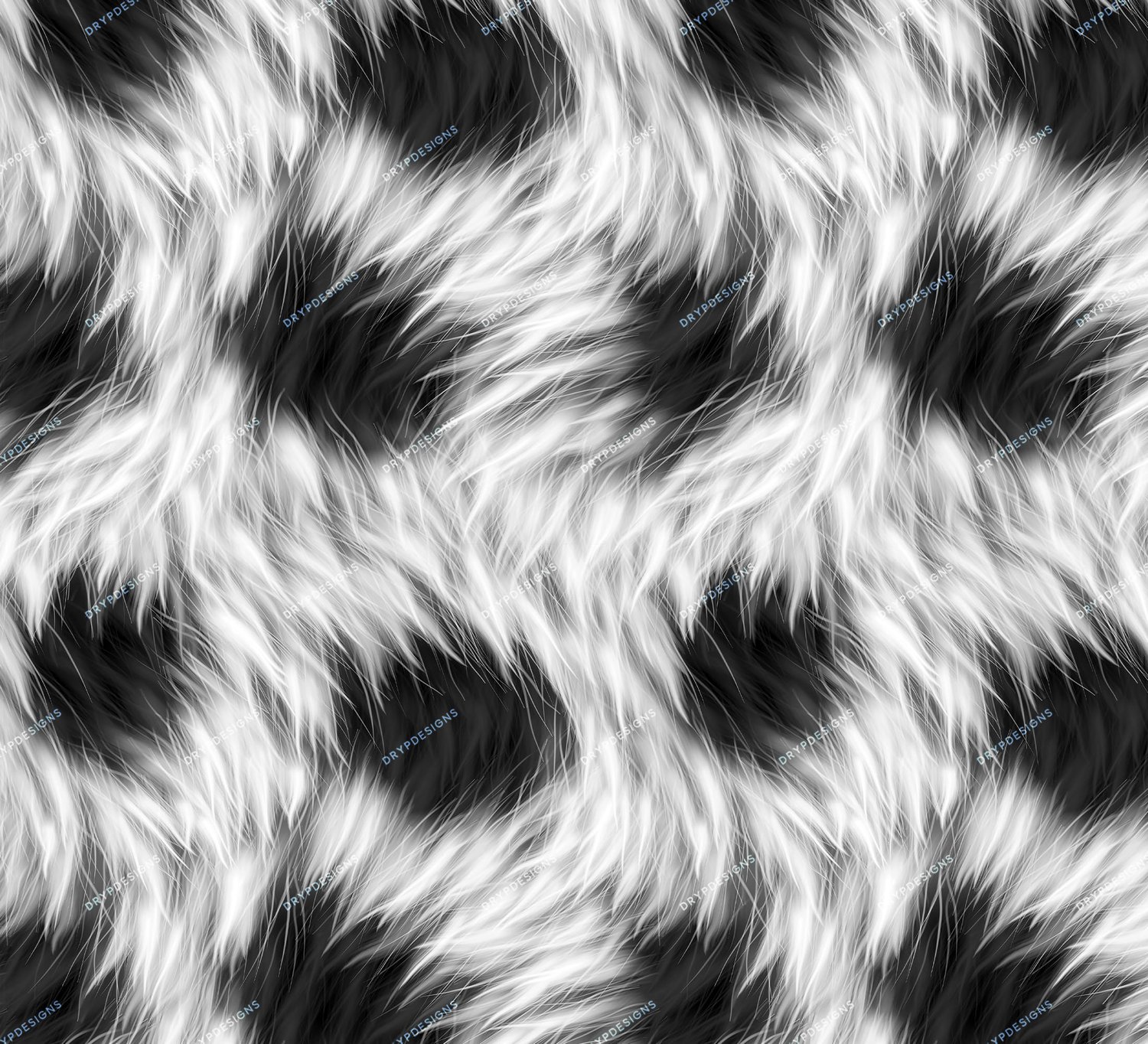 Realistic Black + White Spotted Animal Fur Seamless Background — drypdesigns