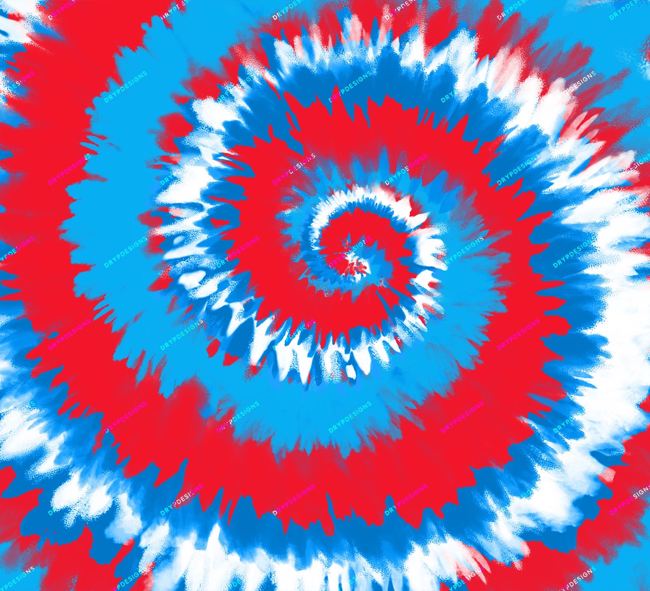 Red + White + Blue Patriotic Tiedye Swirl Digital Paper Background Pattern - Digital Download Files