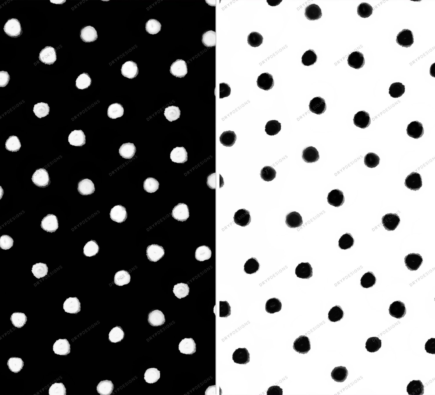 Black + White Polka Dots Seamless Pattern — drypdesigns