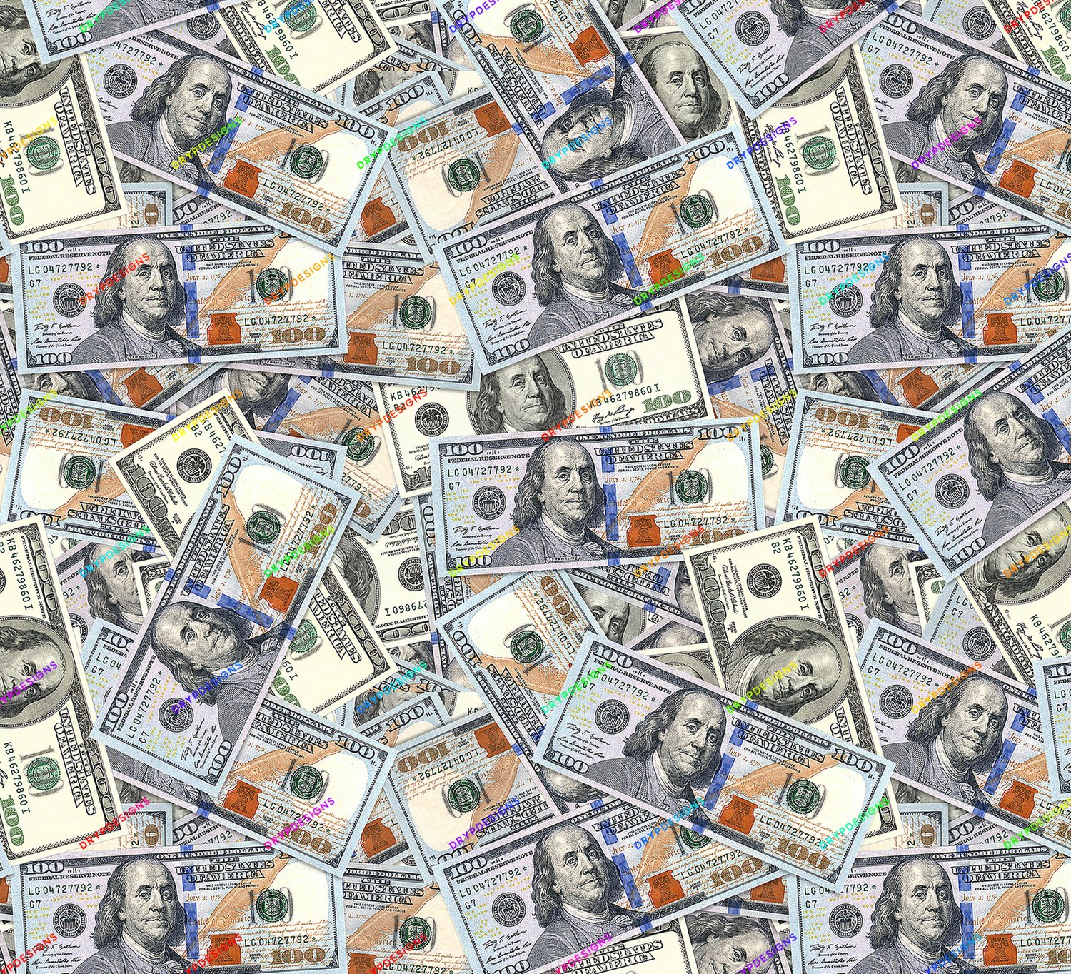 100 Dollar Bill Seamless Money Background — drypdesigns
