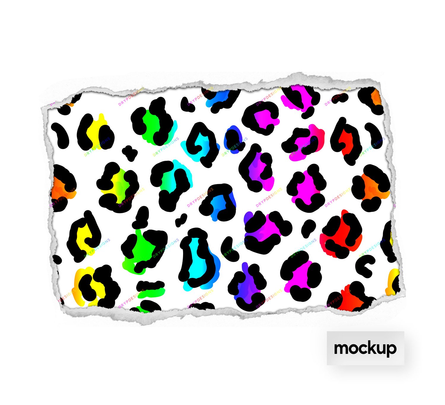 Rainbow leopard background sublimation design Hippie PNG download Hand  drawn digital paper