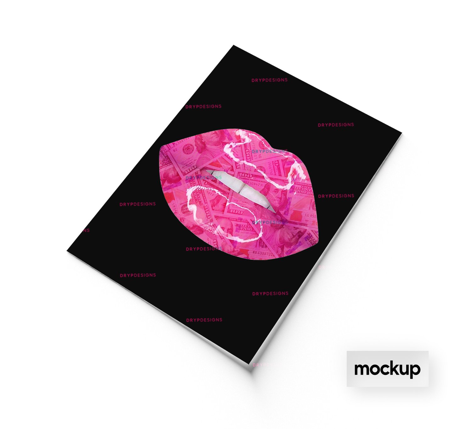 Dripping Lips LV Pink INSTANT DOWNLOAD print file PNG