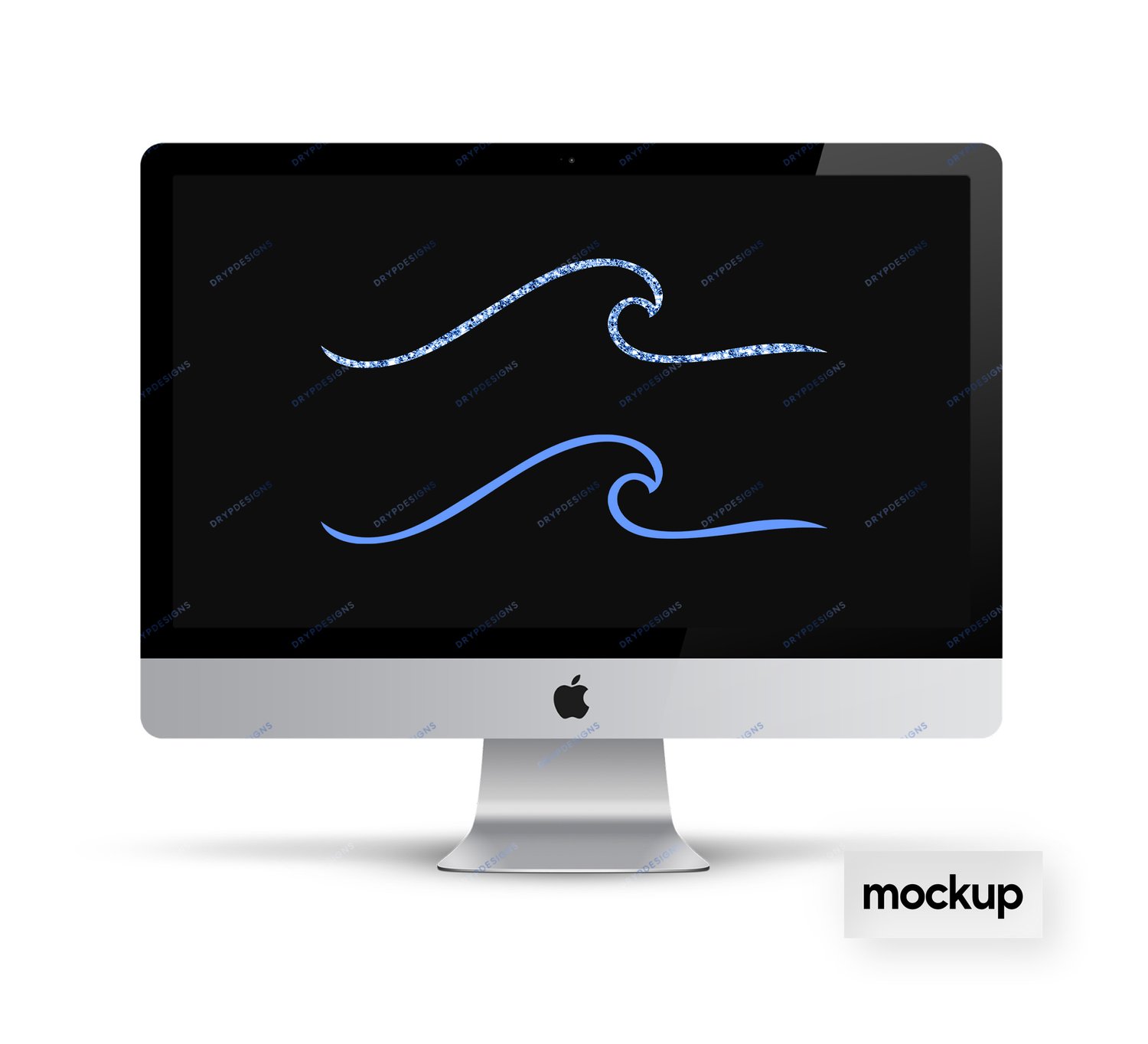 Simple Blue Wave with Glitter PNG + SVG Graphic — drypdesigns