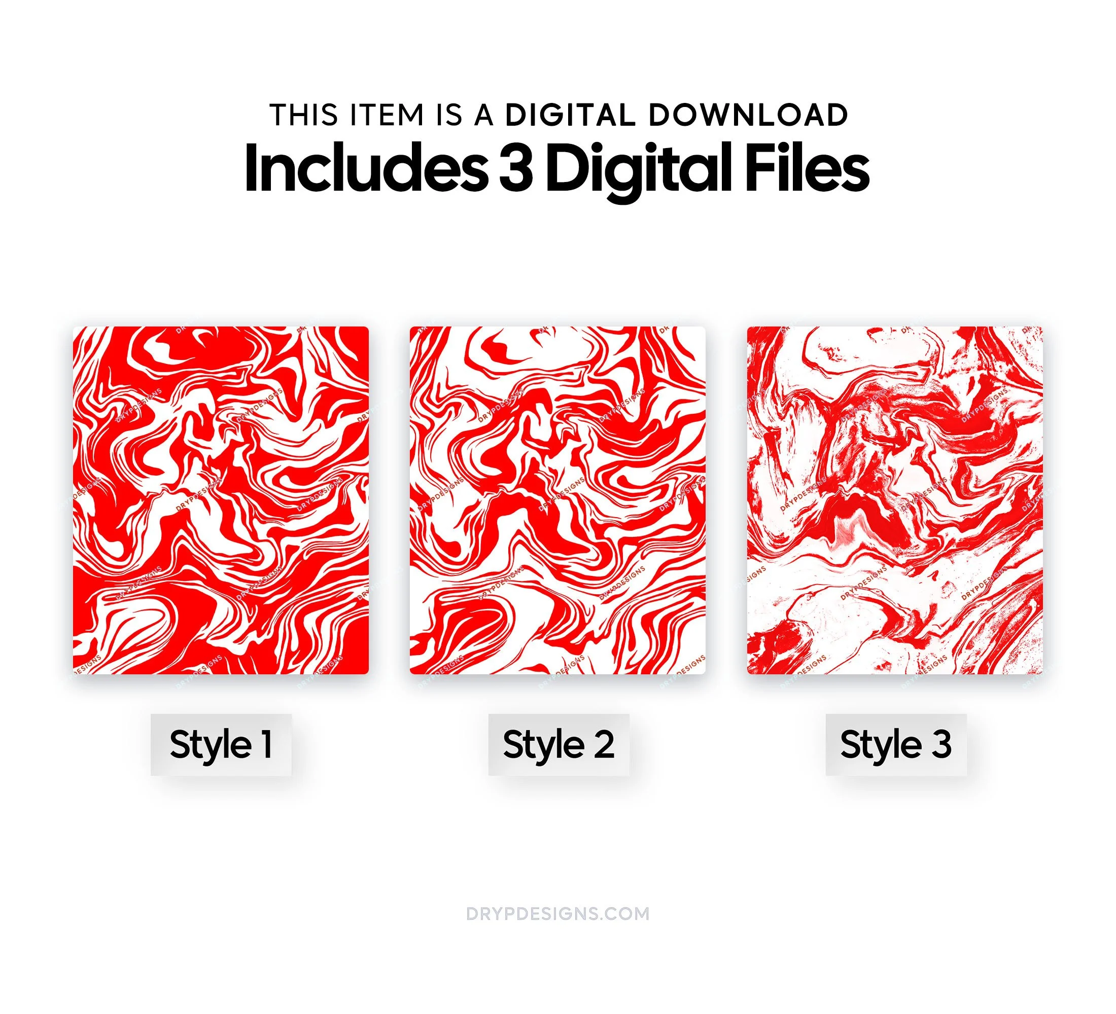 Red + White Marble Seamless Digital Paper Background Texture - Abstract Red Liquid Marble Digital Background PNG - Digital Download Files