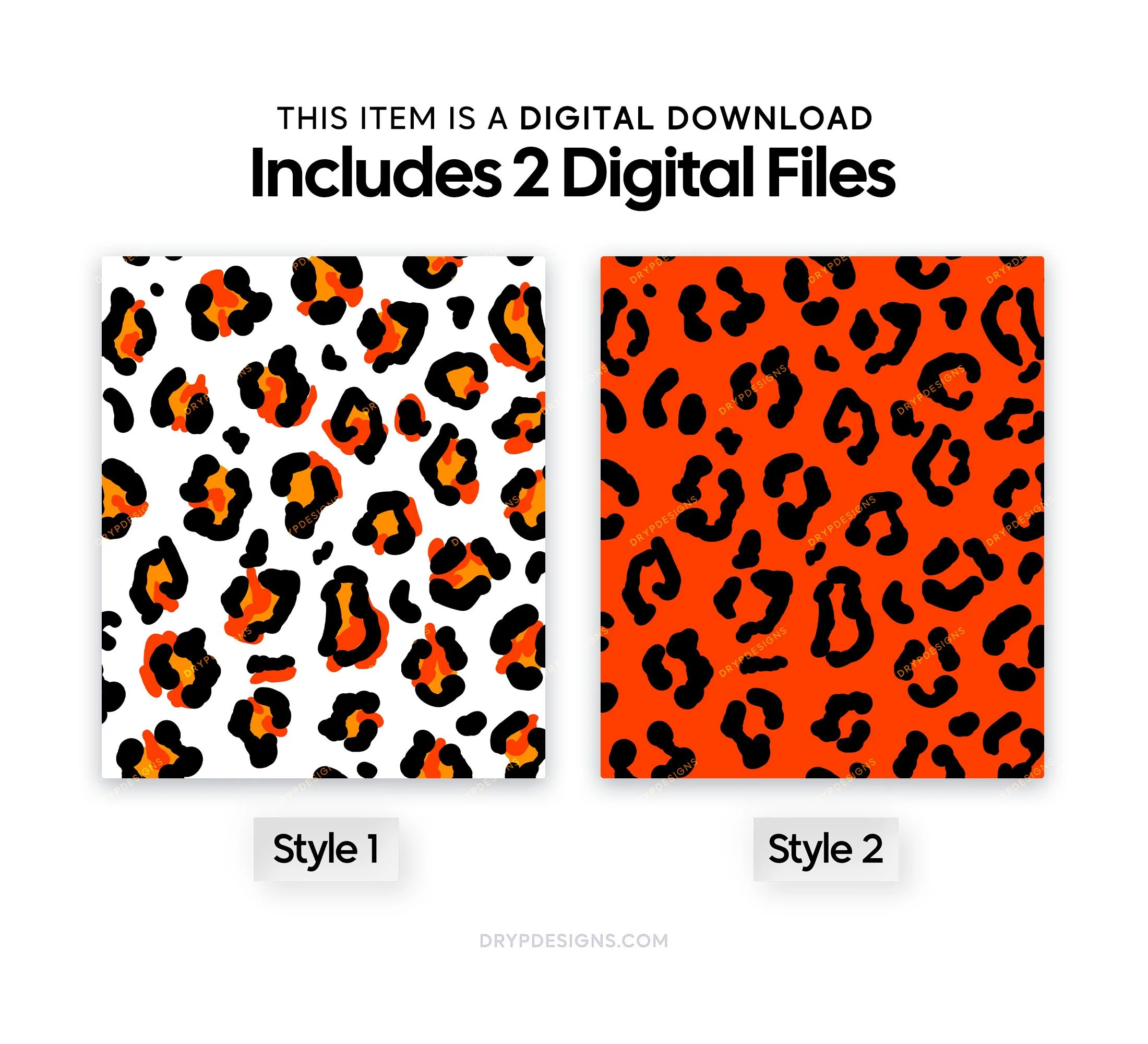 Black + White + Gray Leopard Print Seamless Pattern — drypdesigns