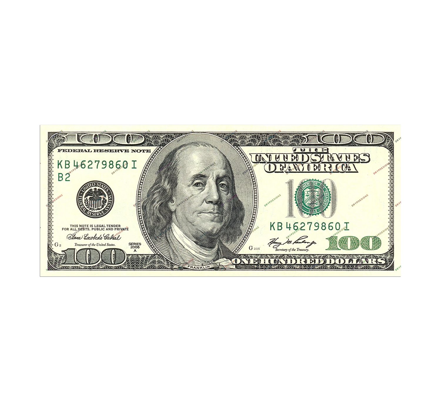 Red 100 Dollar Bills Seamless Money Background — drypdesigns