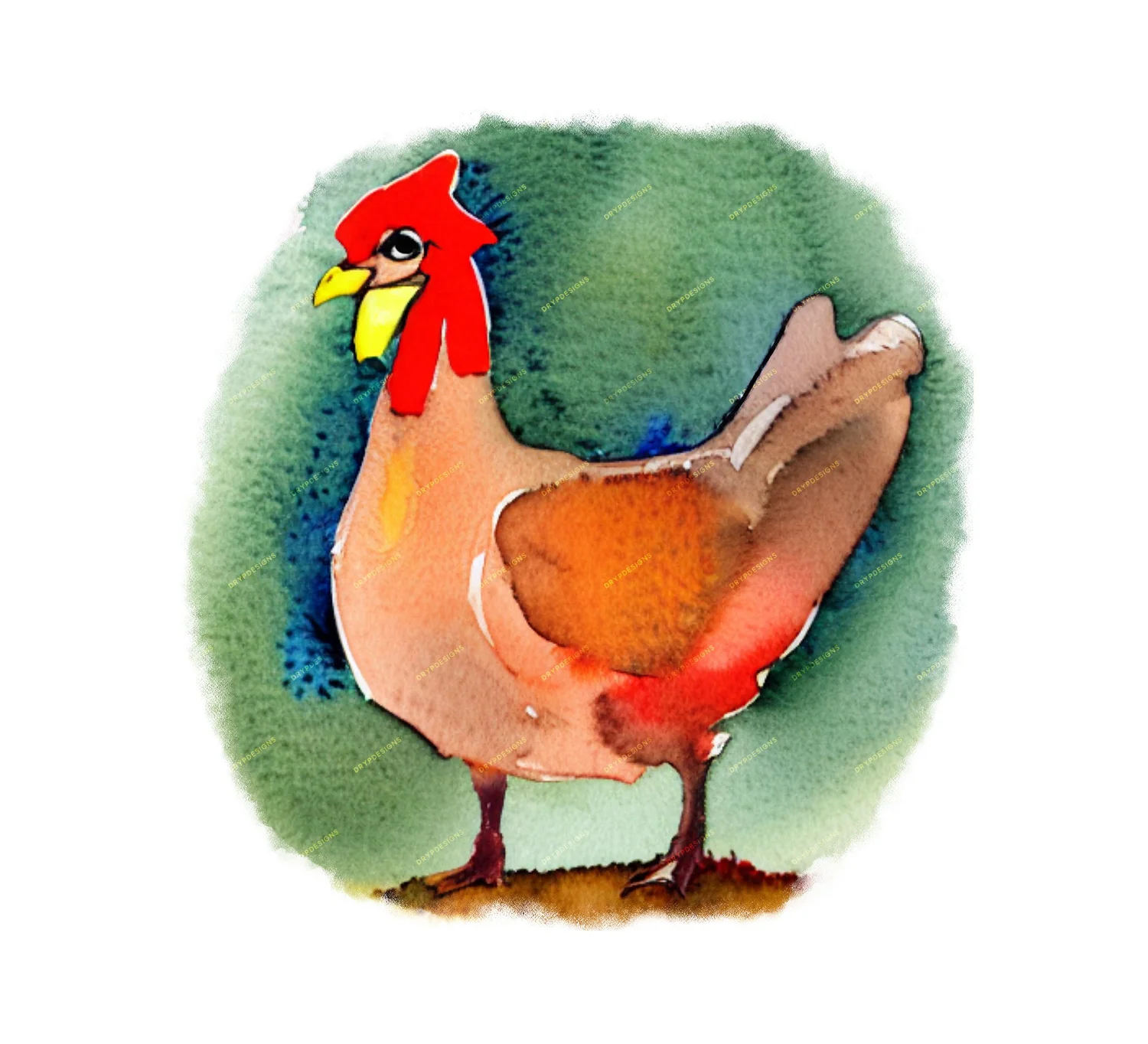 Turkey Watercolor Painted PNG Graphic — drypdesigns