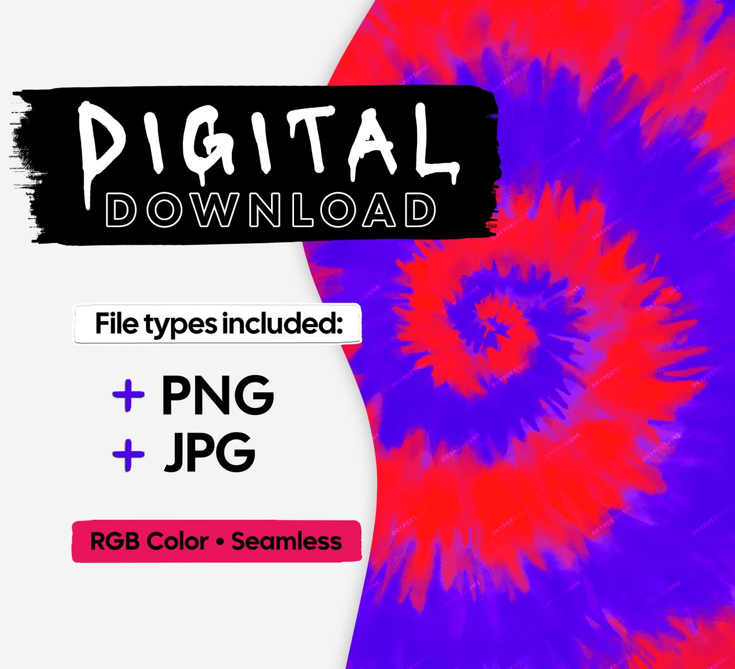 Vibrant Rainbow Tie-dye Swirl Background Pattern Texture Digital
