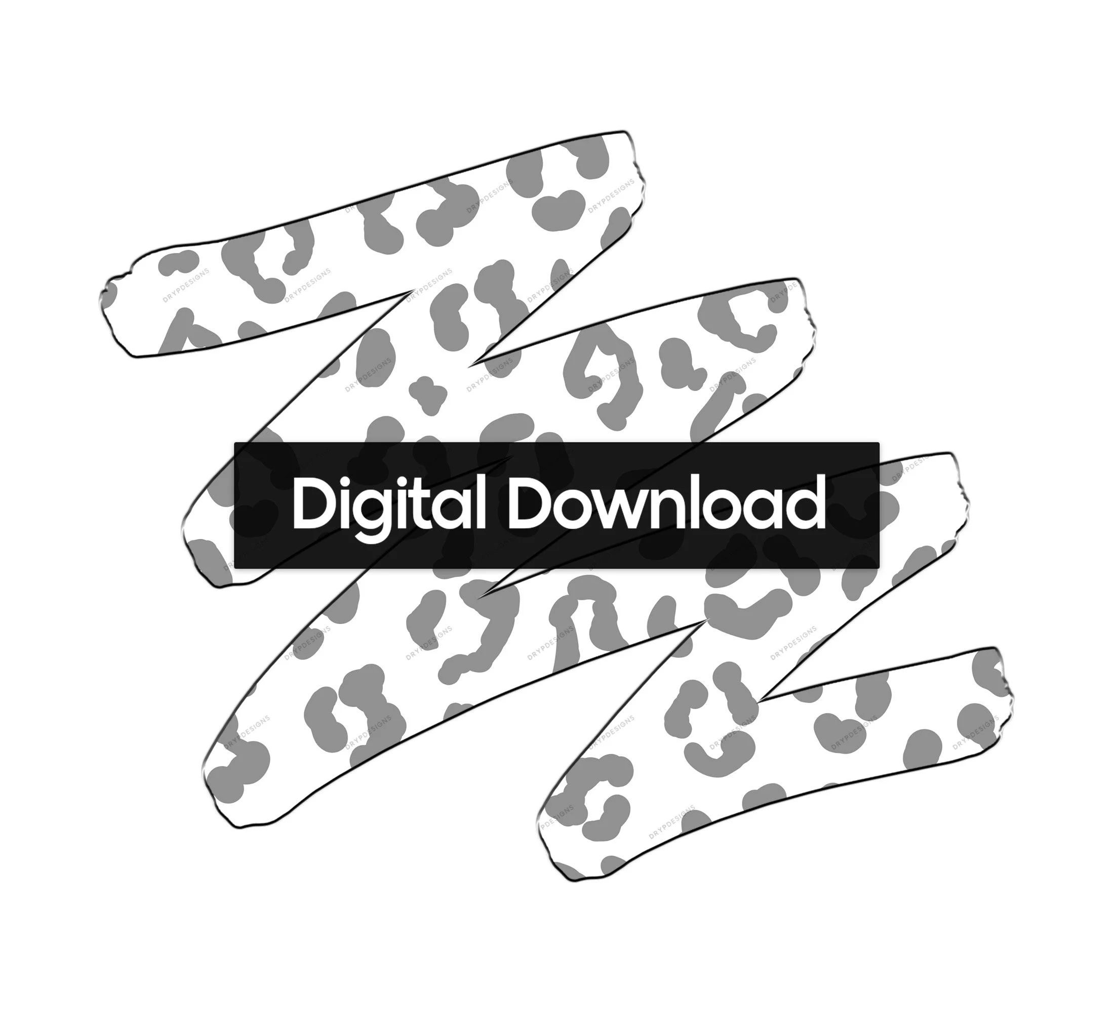 Black + White + Gray Leopard Print Seamless Pattern — drypdesigns