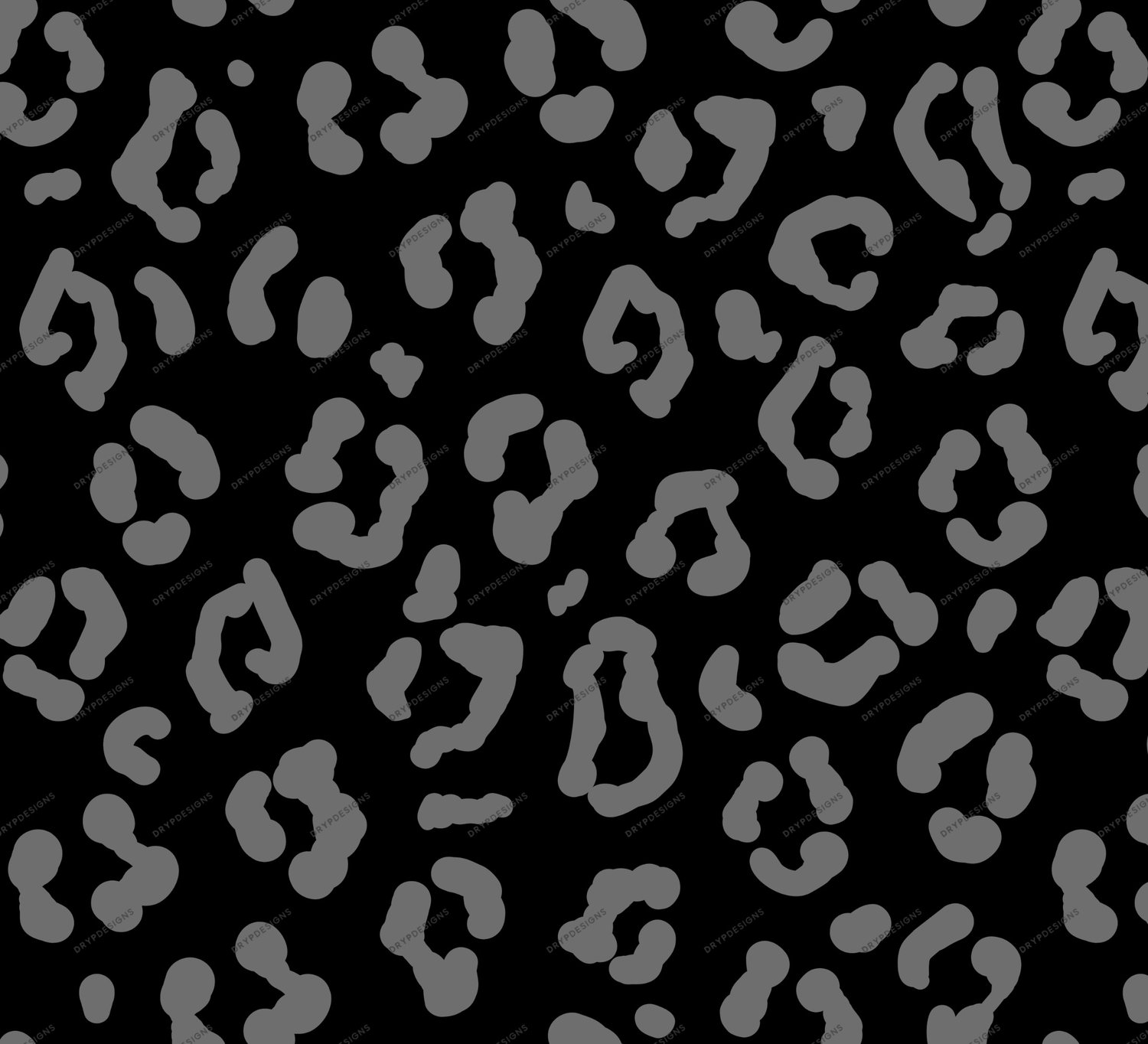 Black + Gray Leopard Print Seamless Pattern — drypdesigns