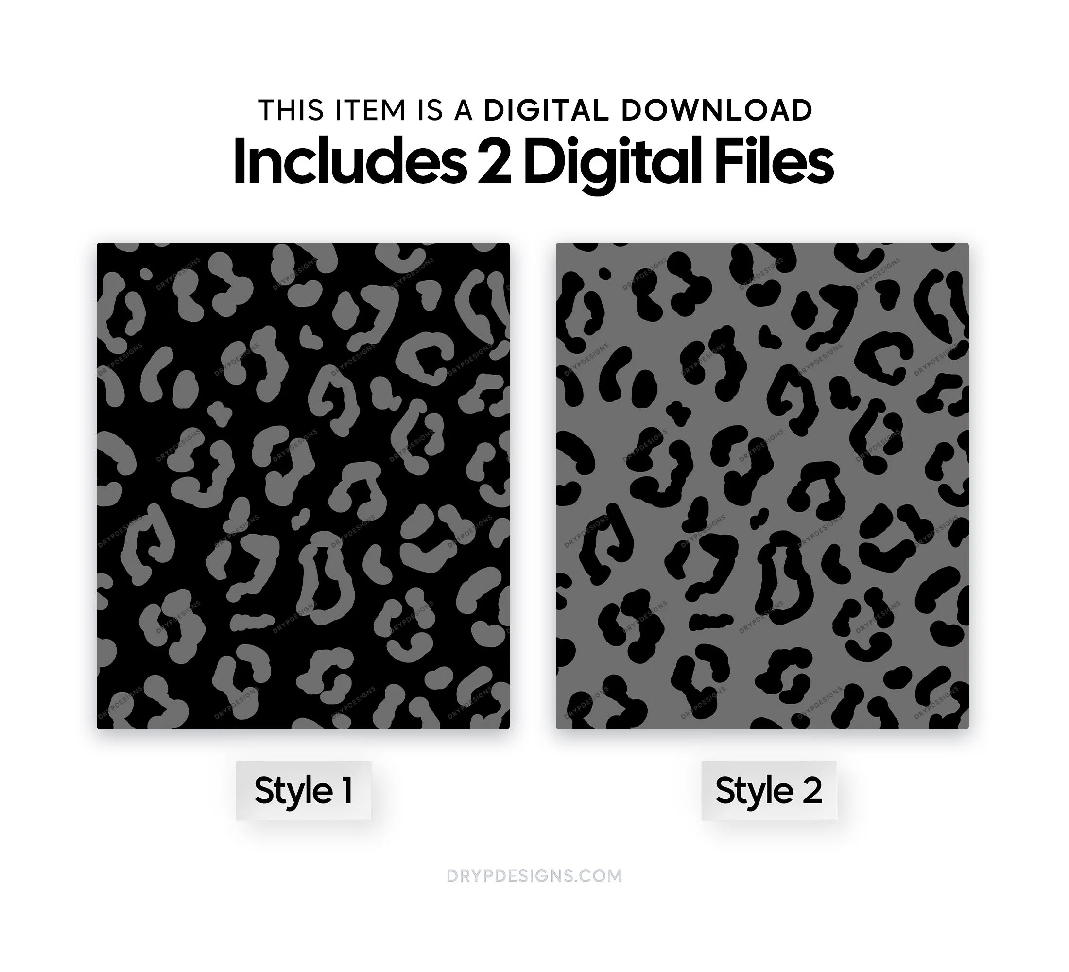 Black + Silver Glitter Seamless Leopard Print Pattern — drypdesigns