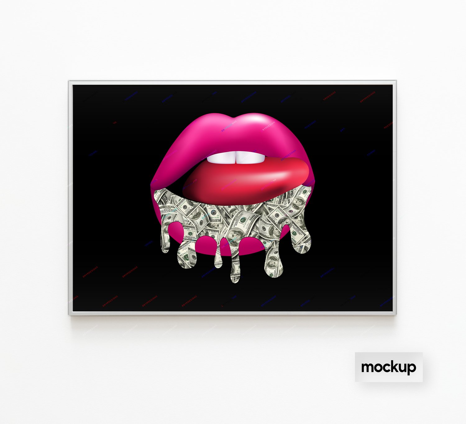 Dripping Lips LV Pink INSTANT DOWNLOAD print file PNG