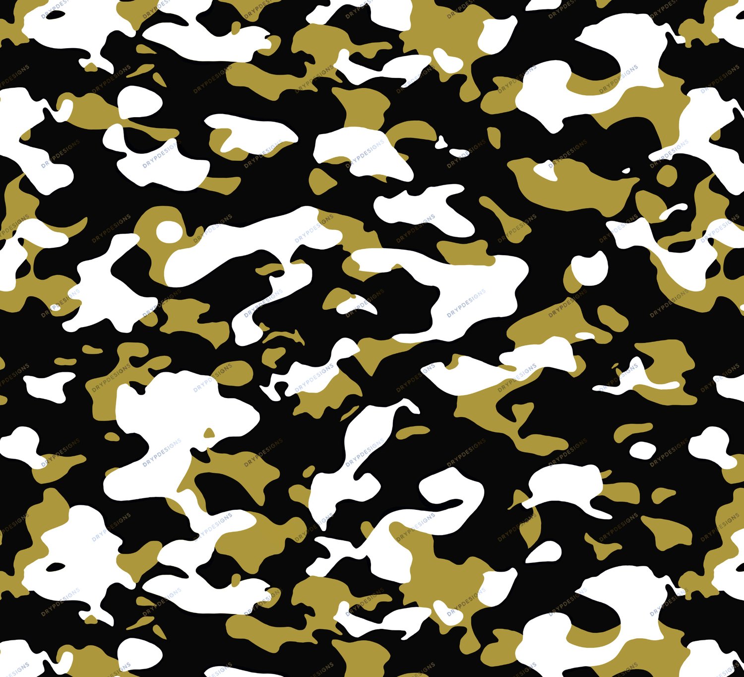 Black + White + Gold Camouflage Seamless Pattern — drypdesigns