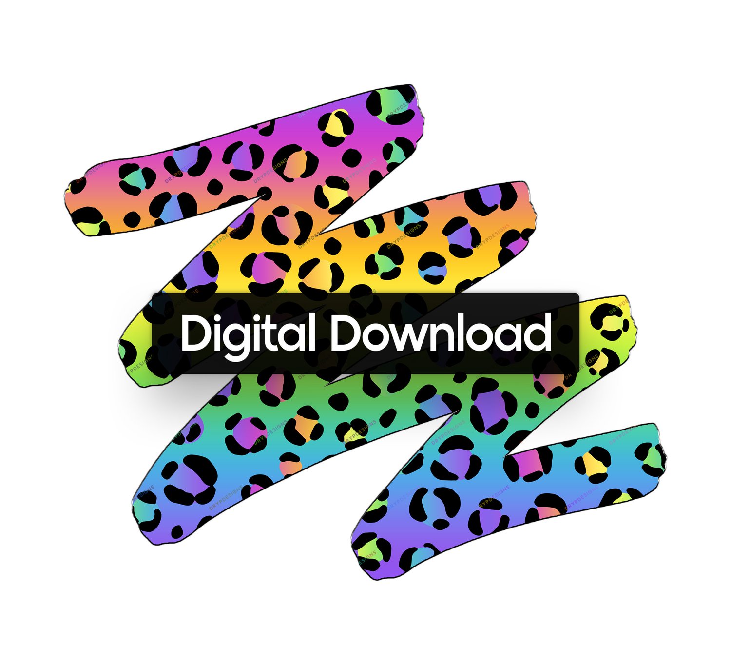 Rainbow leopard background sublimation design Hippie PNG download