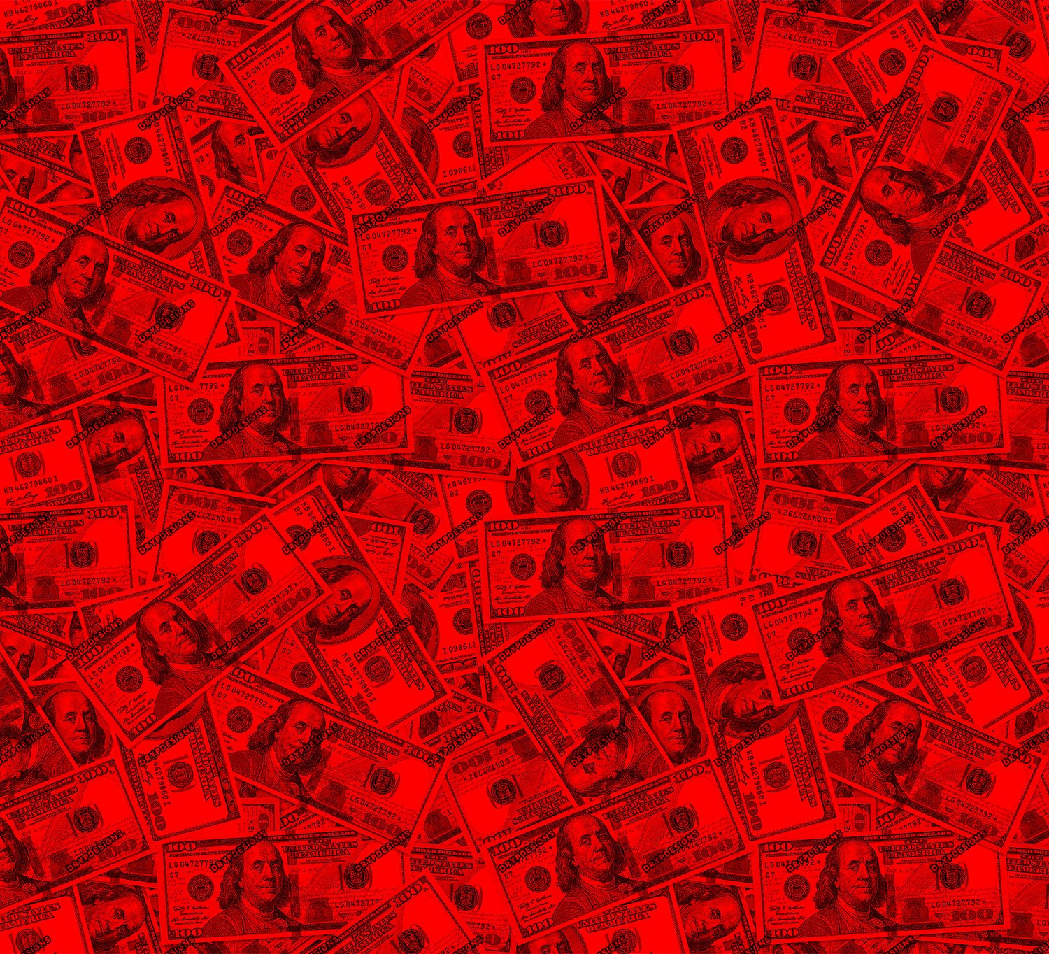 Red 100 Dollar Bills Seamless Money Background — drypdesigns