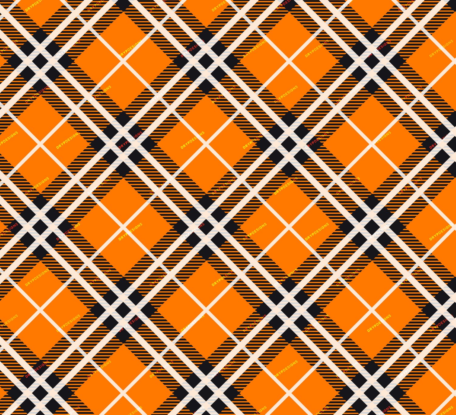 Orange Flannel Plaid Seamless Background Pattern — drypdesigns
