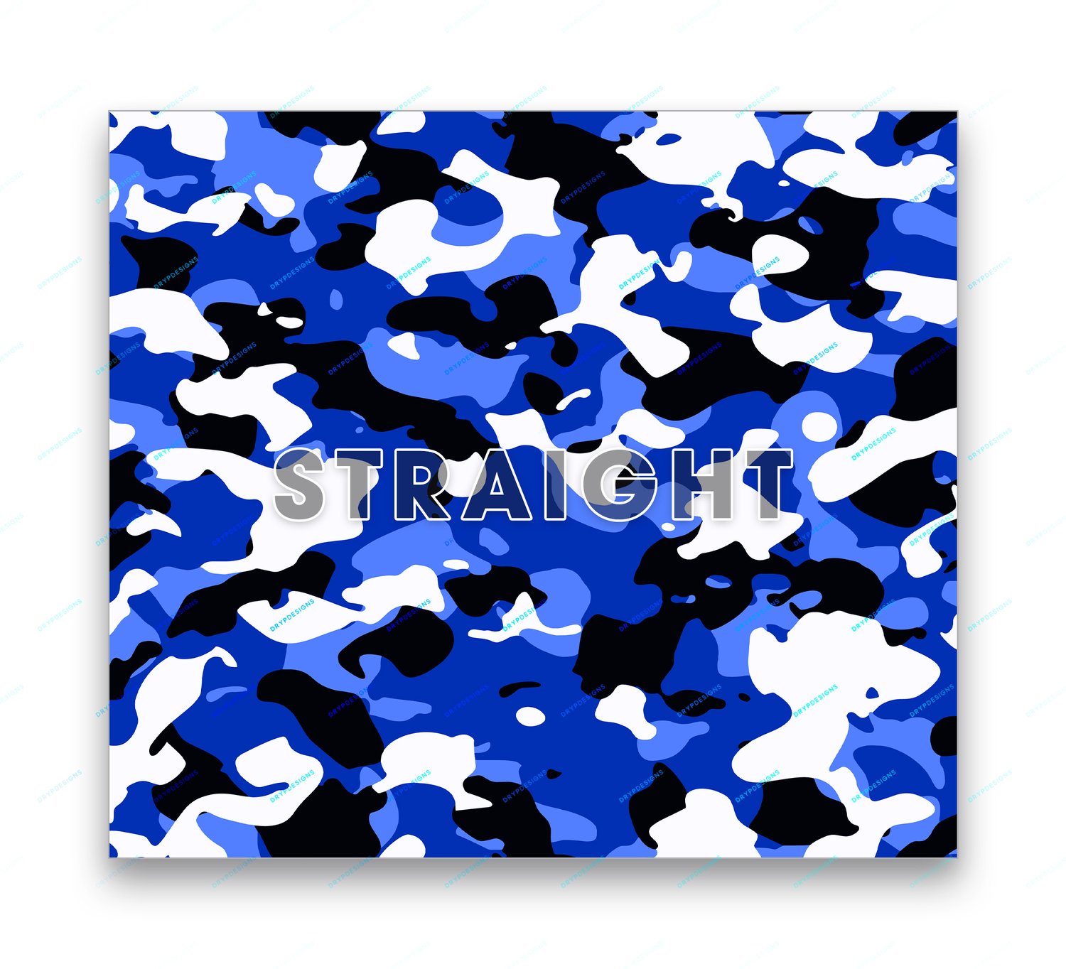 Blue Camouflage Tumbler Wrap PNG — drypdesigns