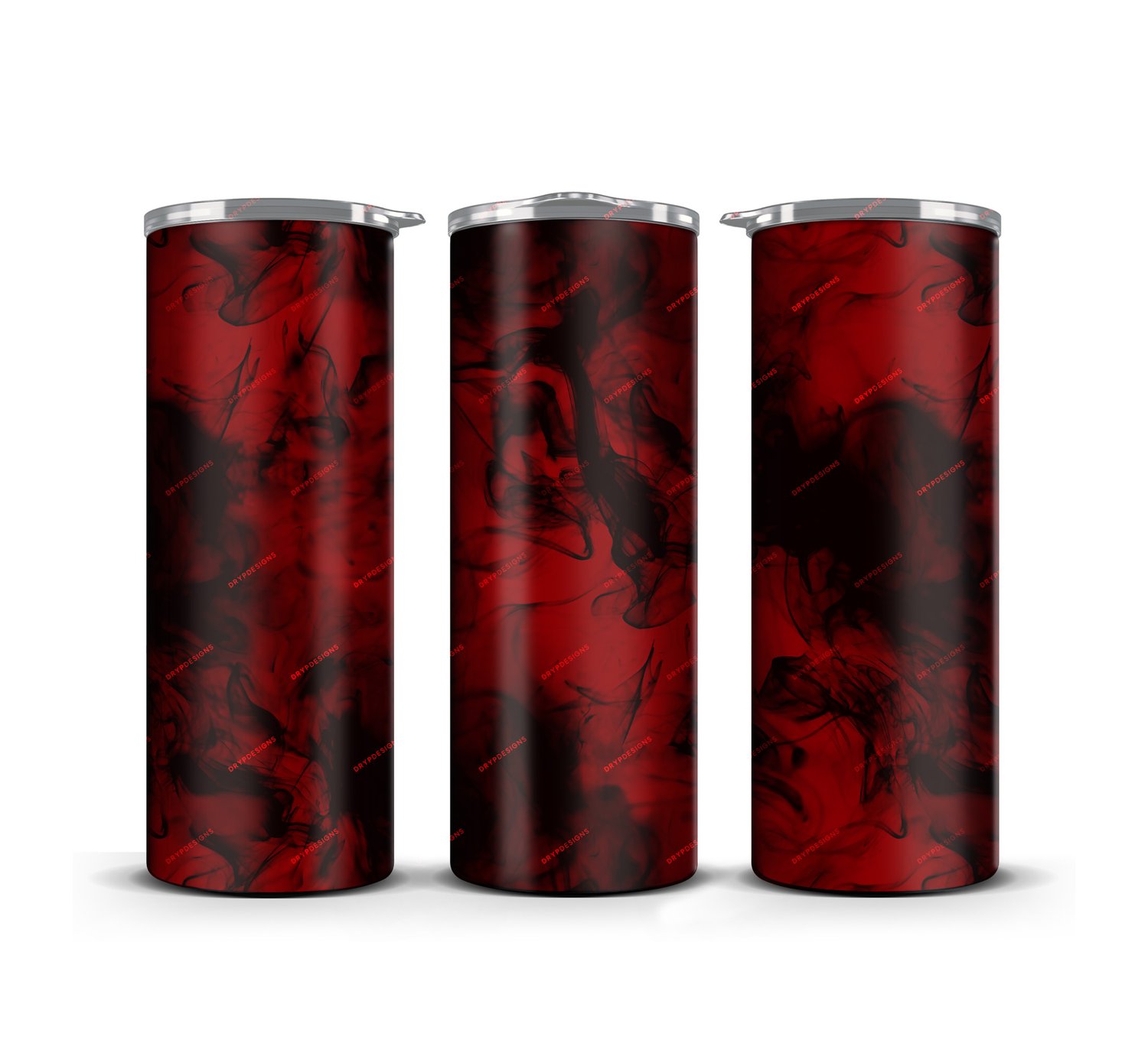 Maroon + Black Smoke Tumbler Wrap PNG — drypdesigns