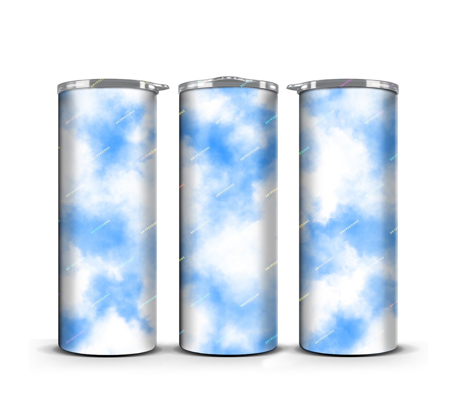 Cloudy Blue Skies Tumbler Wrap PNG — drypdesigns