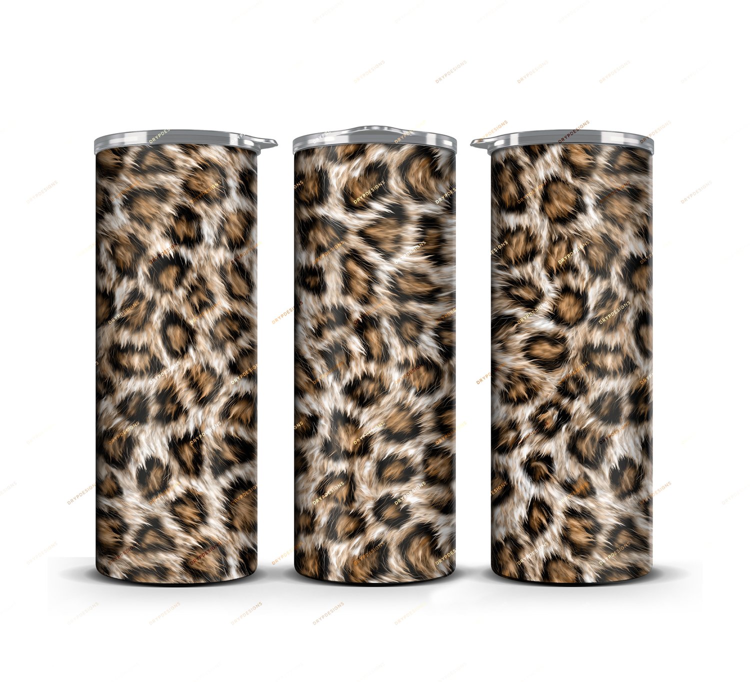 Brown and Beige Leopard Print Thermal Thumbler Thermal Tumbler