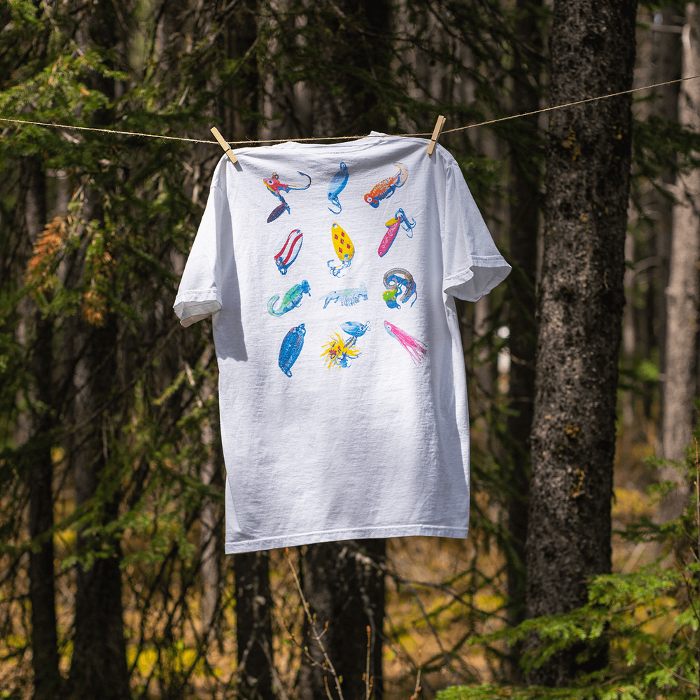 White Gone Fishing T-Shirt — Lucky Shape Studio