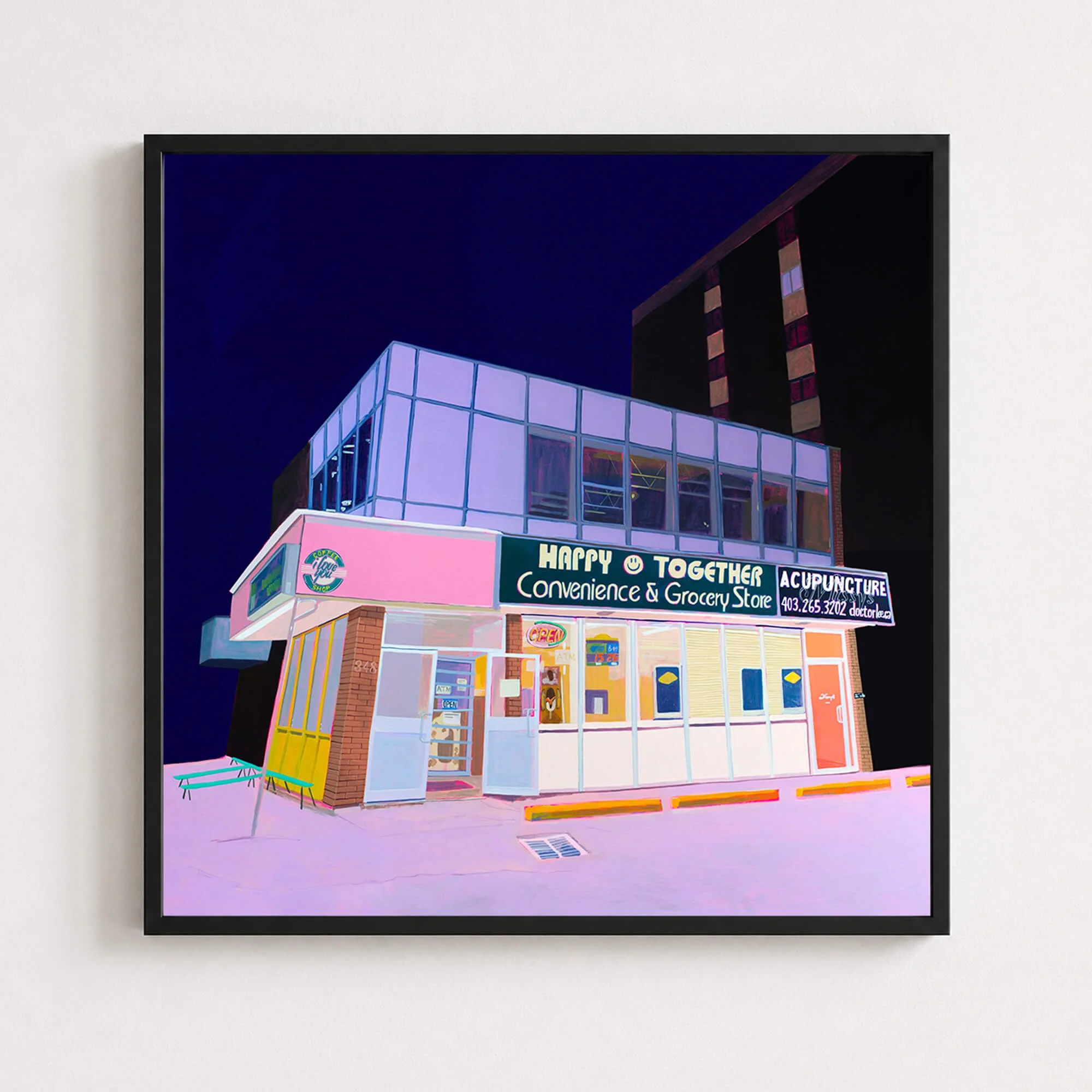 I Love You Coffee Shop / Happy Together / Missy's Framed Print — 18" x 18"