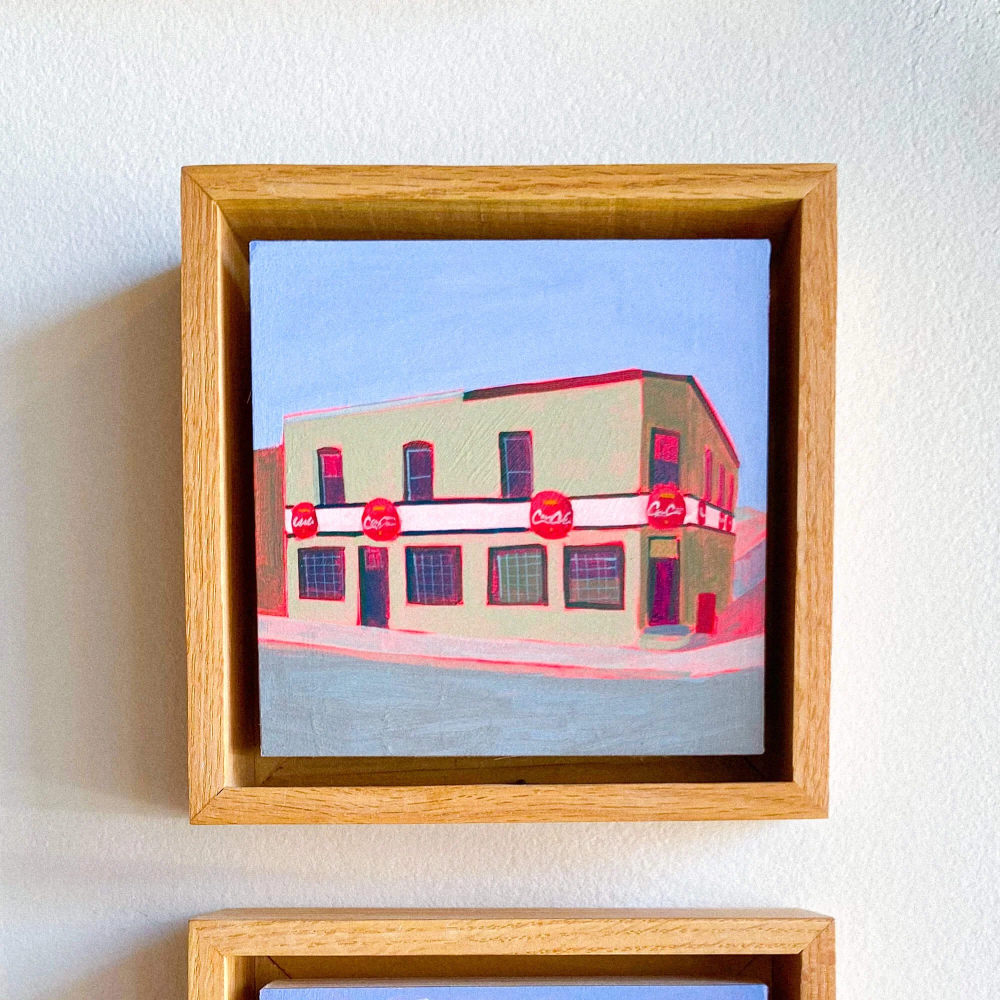 Alberta Corner Store Painting Framed— 5" x 5"