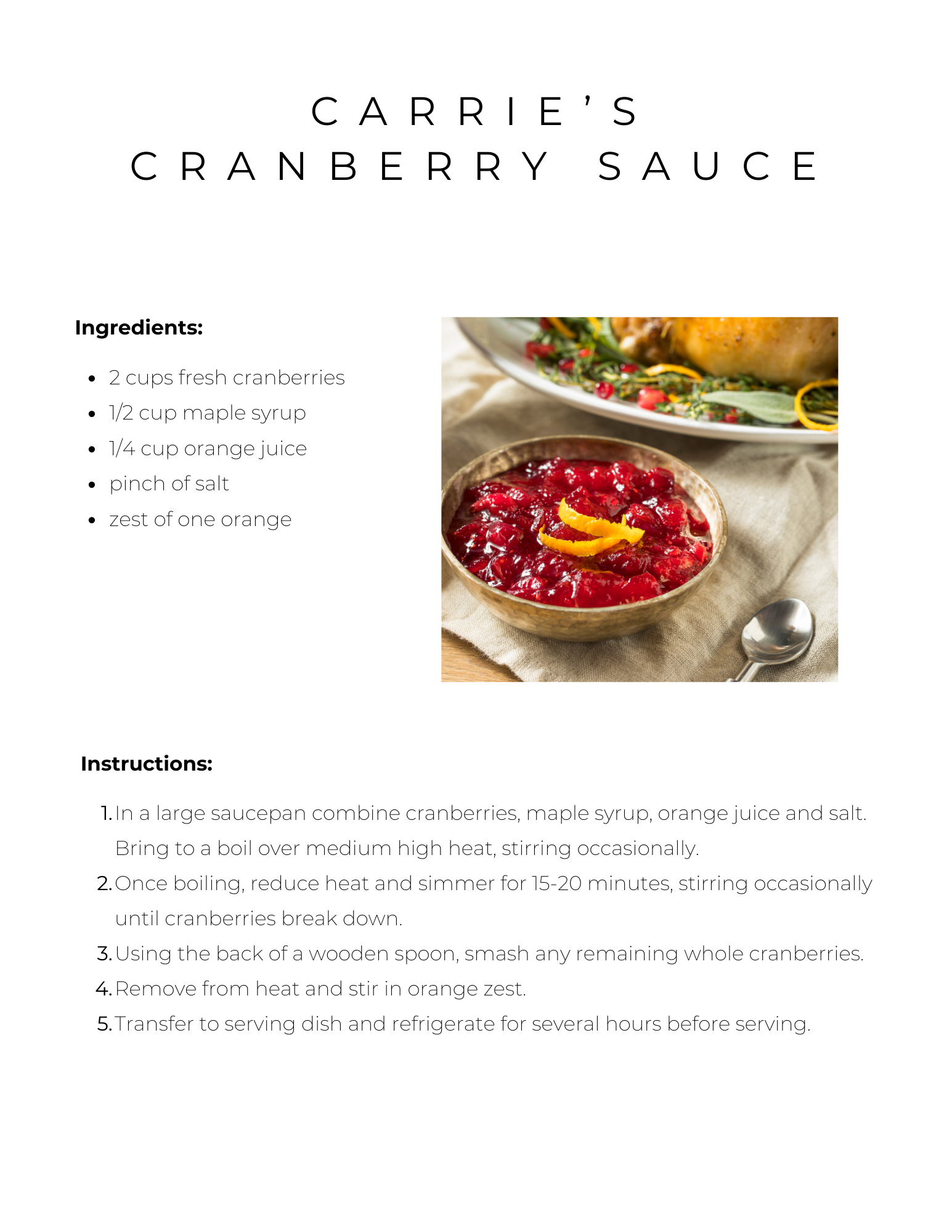 Ayurvedic Thanksgiving Recipe: Carrie's Cranberry Sauce